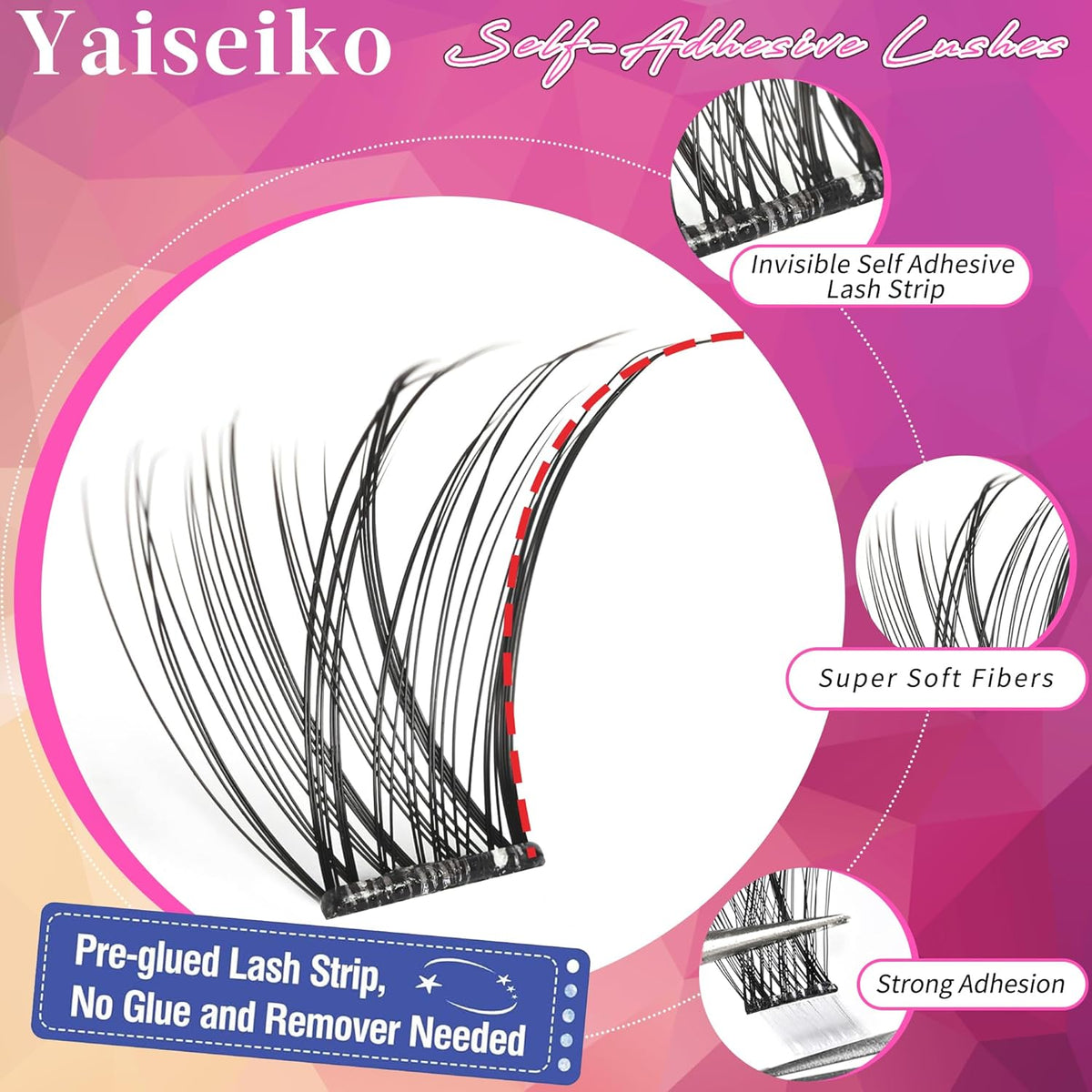 Self Adhesive Eyelashes Clusters Kit Lash Clusters DIY Eyelashes Pre Glued Lashes Extensions No