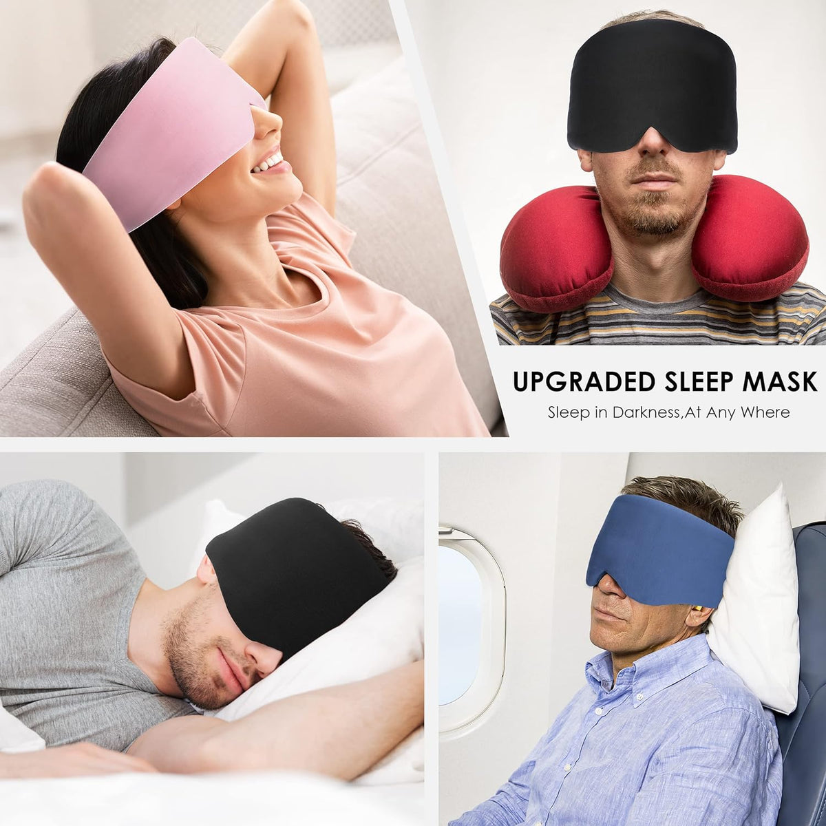FRESHME Cotton Sleep Mask Blackout - Handmade Eye Mask for Sleeping Eye Shade Cover Sleep Mask for