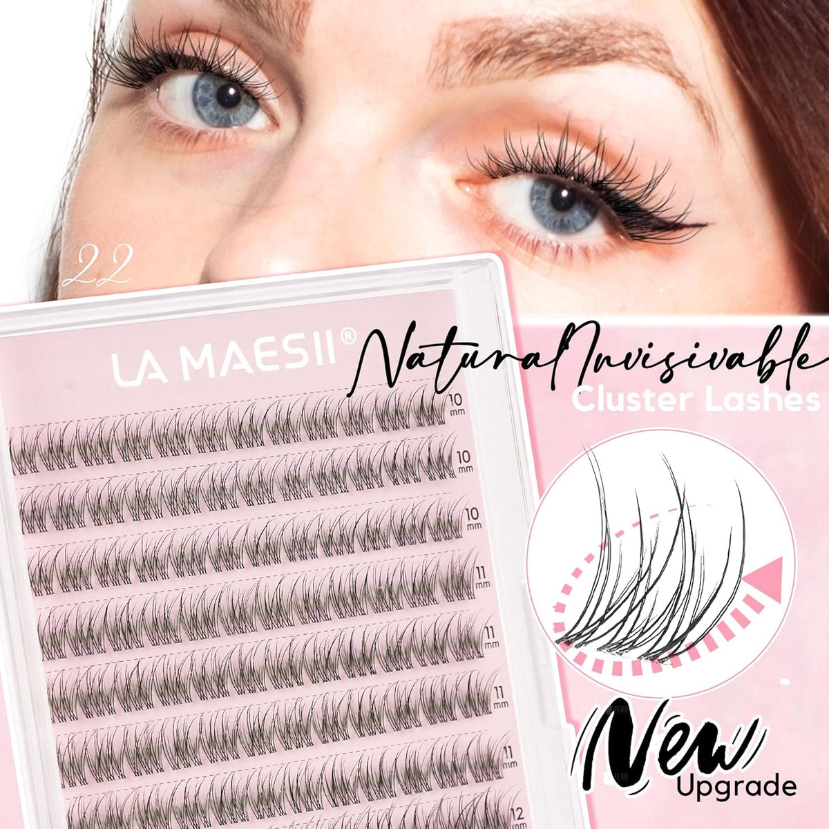 120Pcs Clear Band Lash Clusters 10-14mm Natural Look Cluster Eyelashes C Curl Resuable Invisible