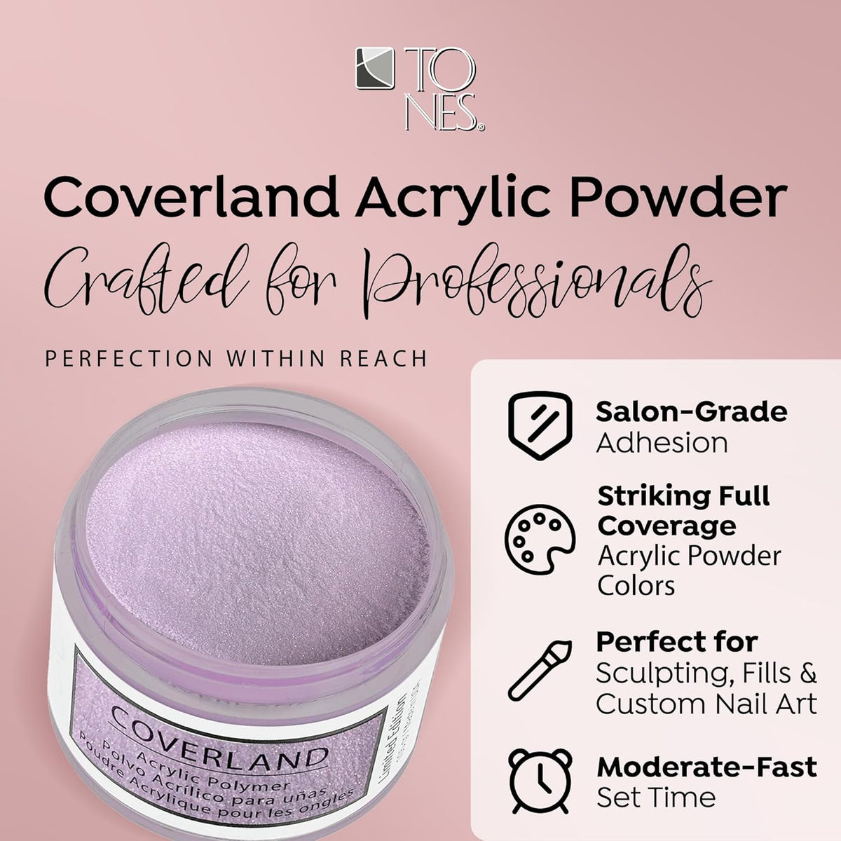 Tones Coverland Acrylic Nail Powder "Sugar Plum" - Limited Edition Acrylic Powder for Nail Design