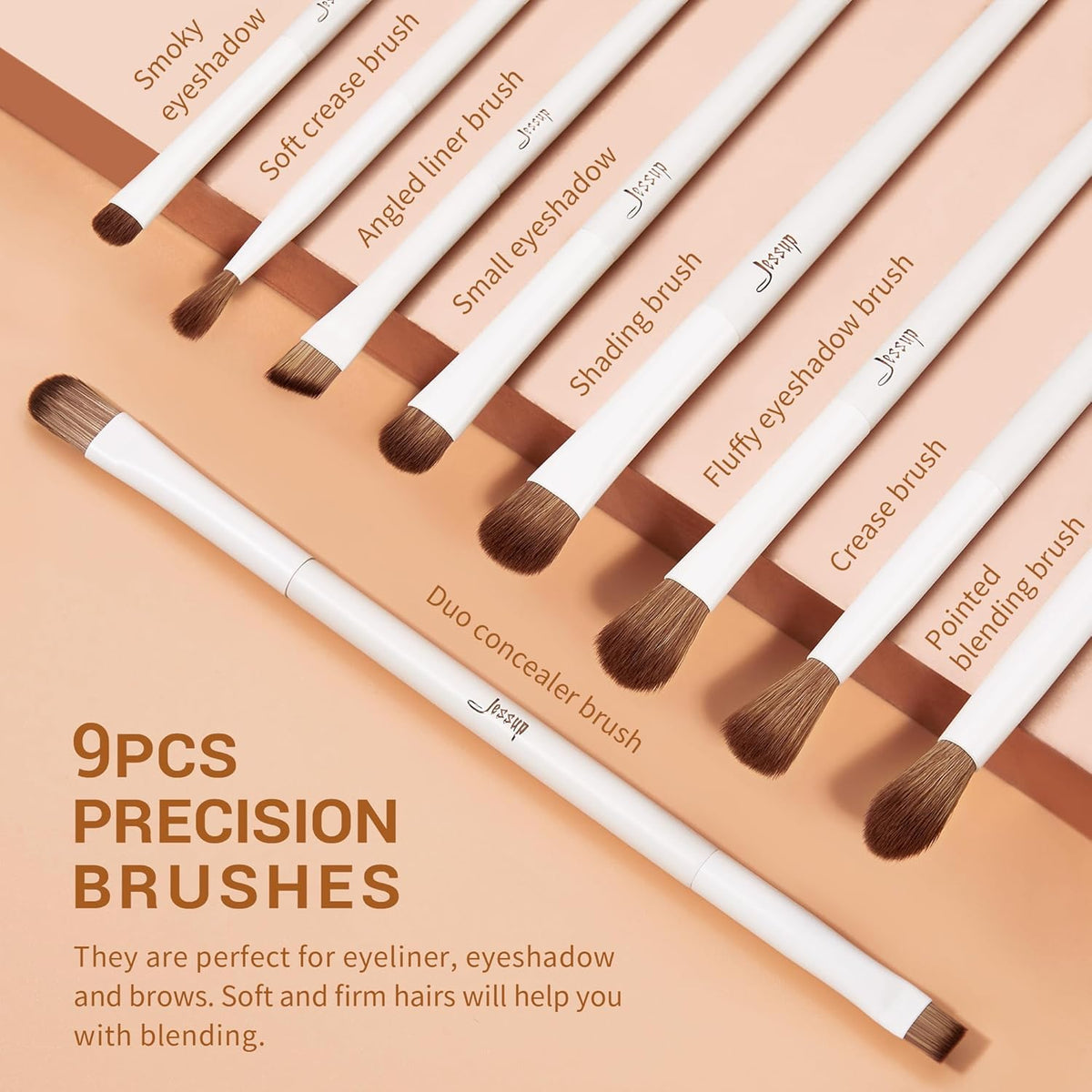 Jessup Makeup Brushes 14Pcs Makeup Brush Set Premium Synthetic Powder Foundation Contour Blush