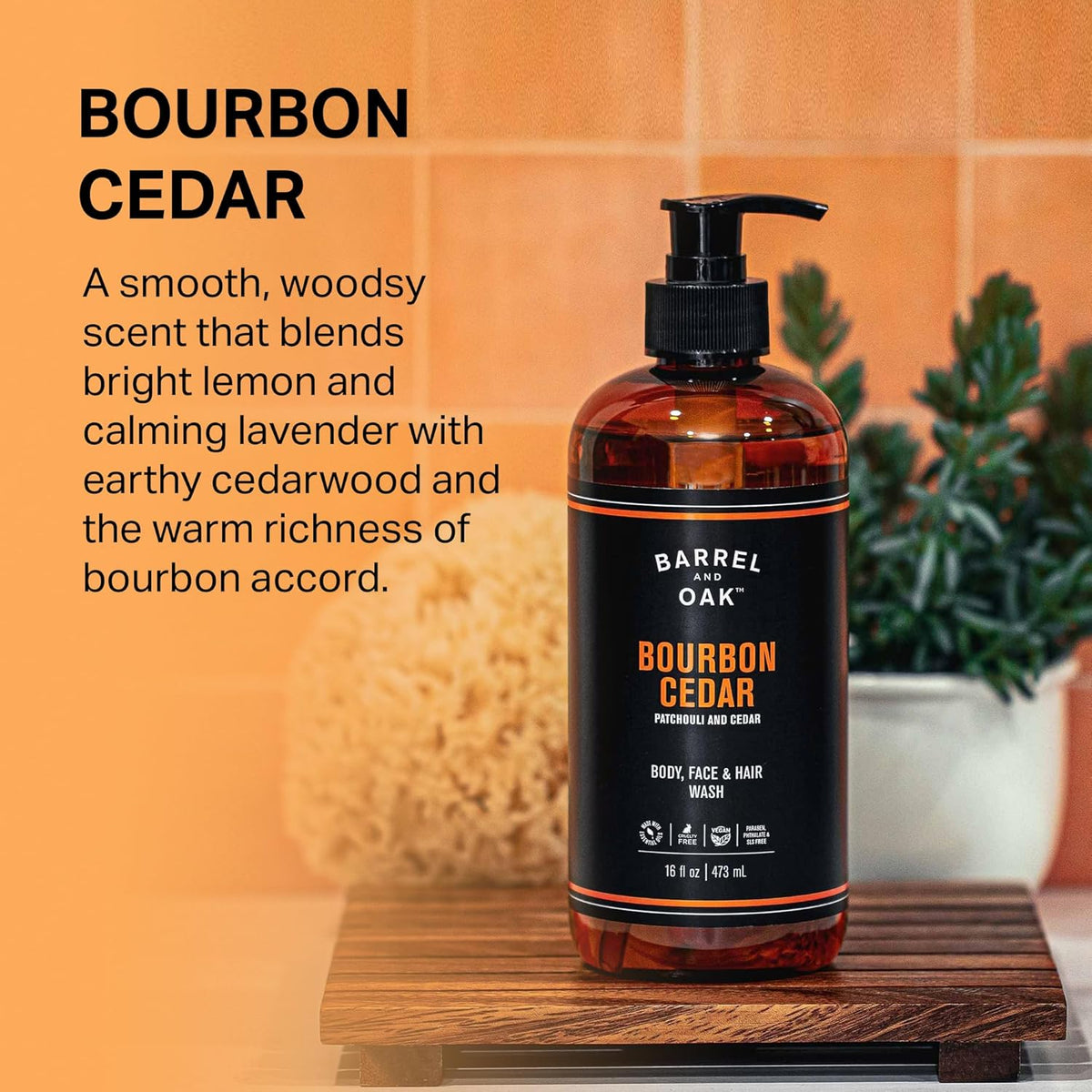 Barrel and Oak - All-In-One Body Wash, Men's Soap for Hair, Face, & Body, Essential Oil-Based