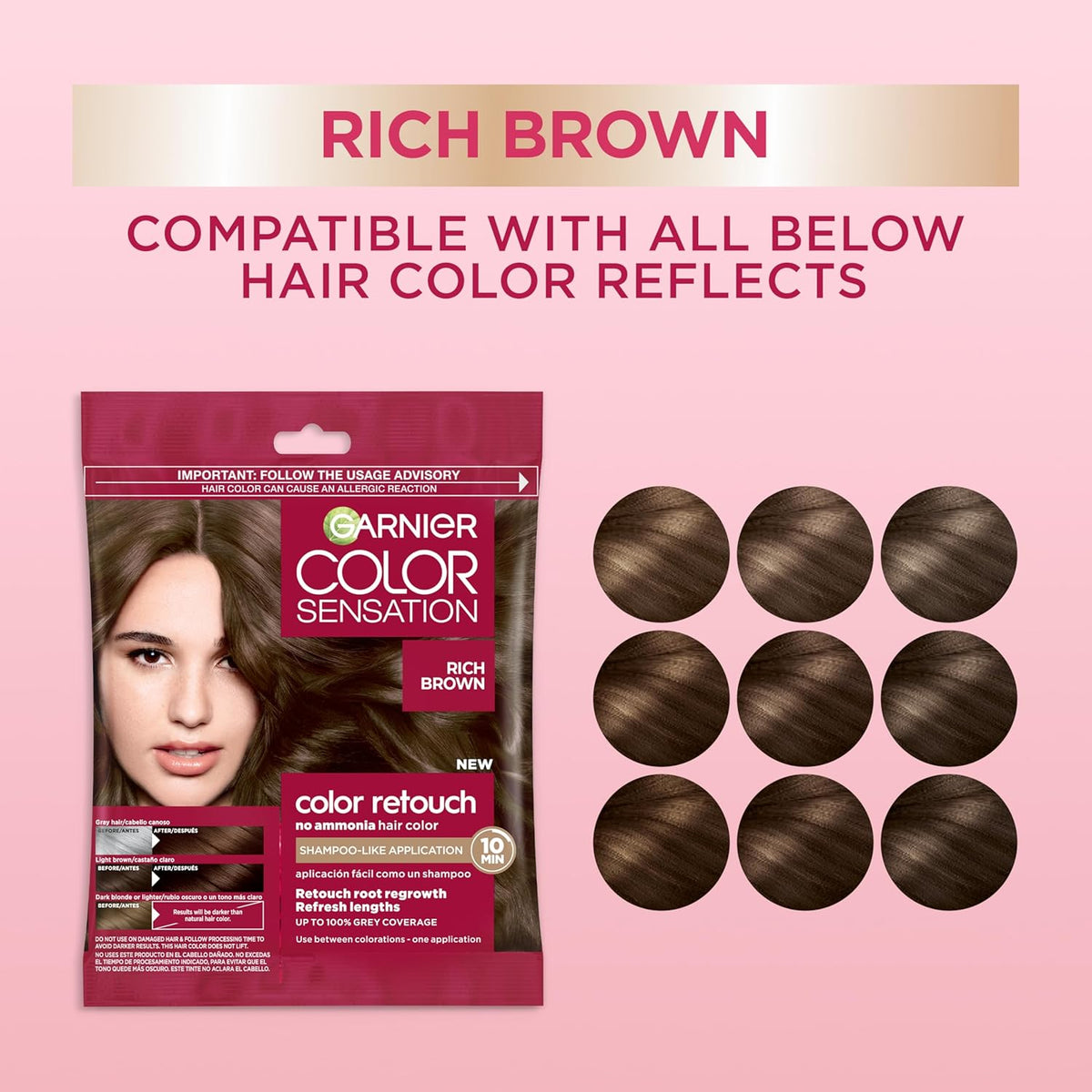 Garnier Color Sensation Color Retouch, Demi Permanent Hair Dye for Roots with 100% Gray Coverage