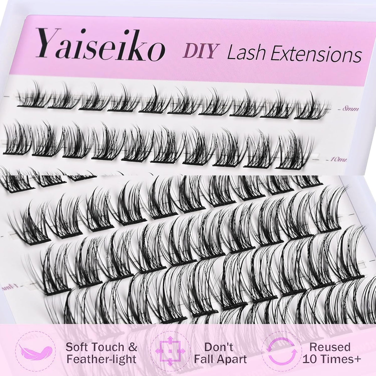 Manga Lash Clusters Eyelash Extensions Wispy Anime Eyelash Clusters Lash Extension 60pcs 8-16MM D