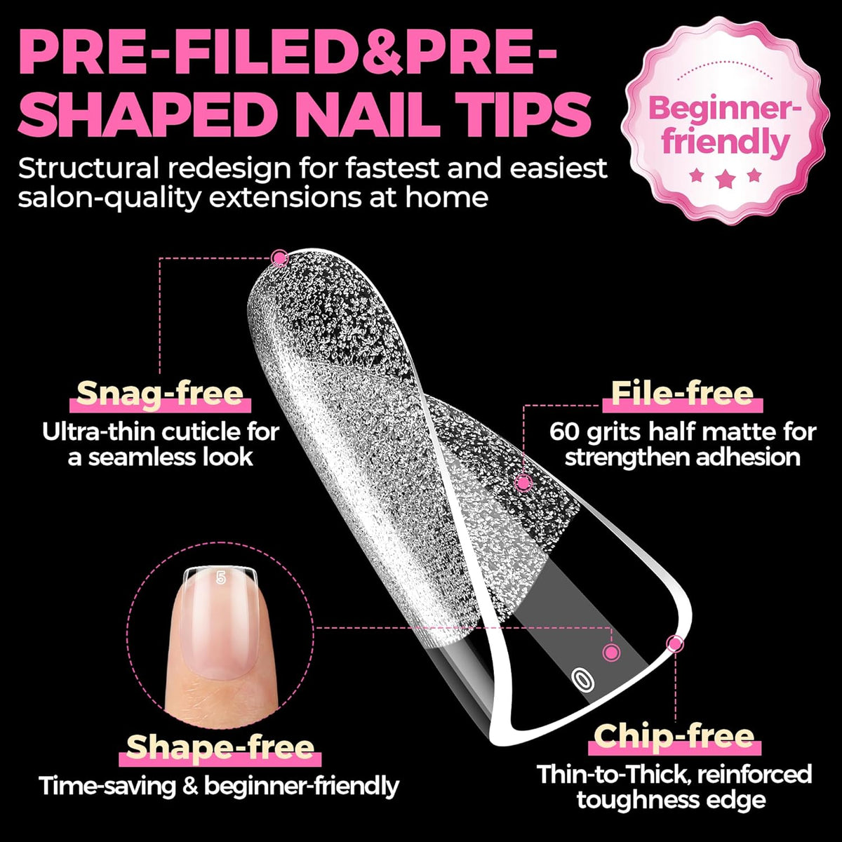 UNA GELLA Extra Short Nail Tips: 504pcs Square Fake Nails Pre-shape XS Short Square Press on Nails