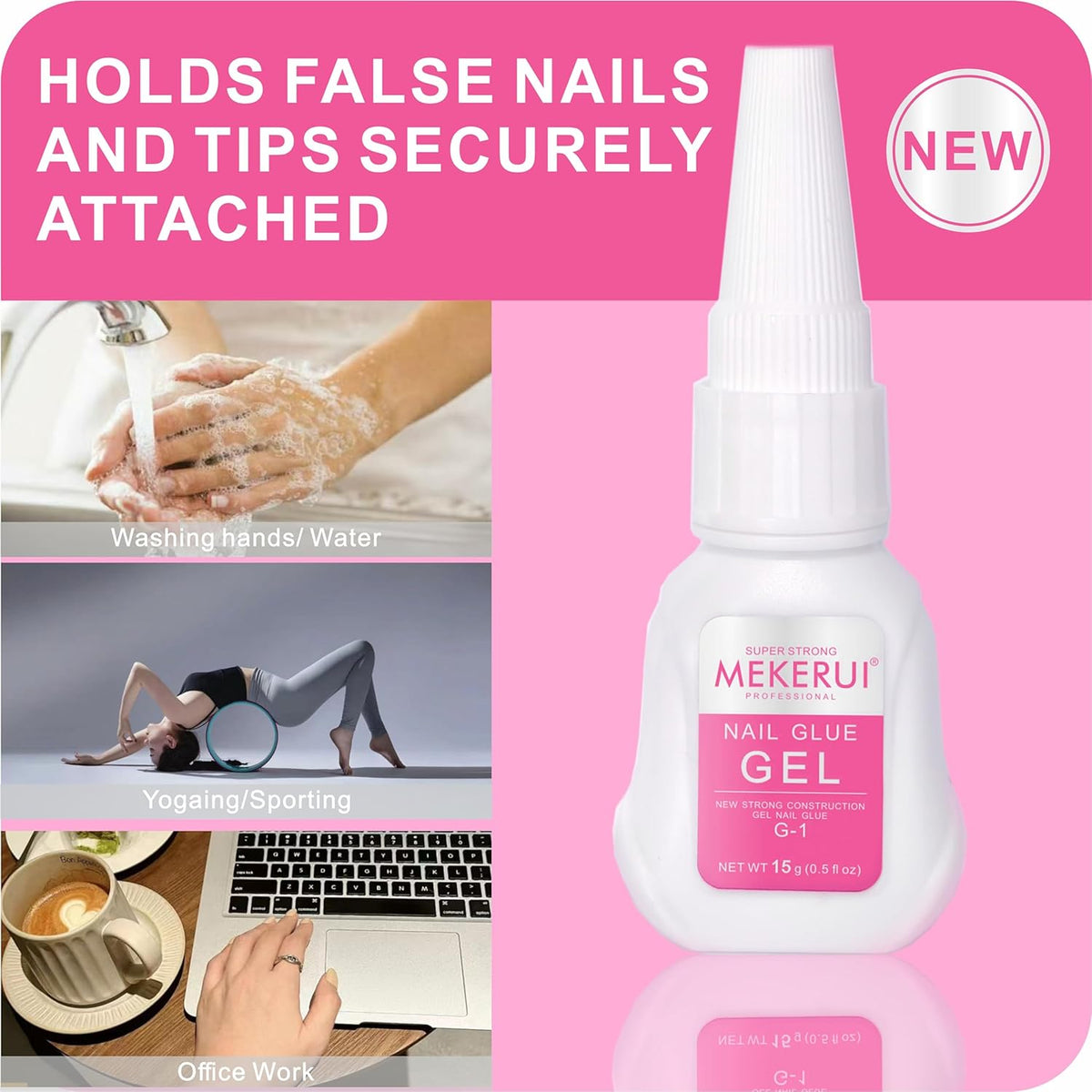 Super Strong Nail Glue for Press on Nails Resists Dripping and Clogging. It Dries Rapidly in 7