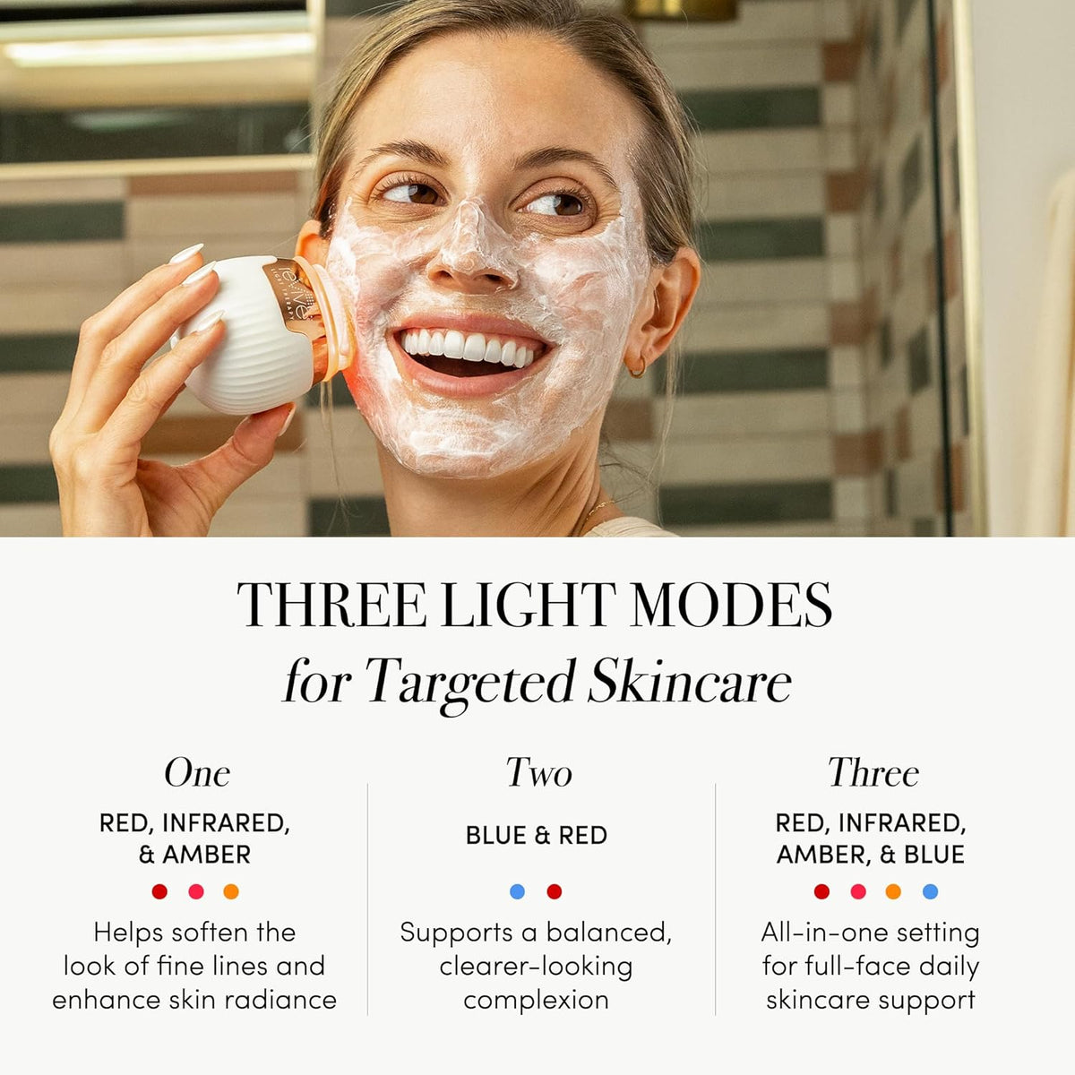 Revive Light Therapy Lux Collection Soniqué Mini, Rechargeable Sonic Face Cleanser Brush with