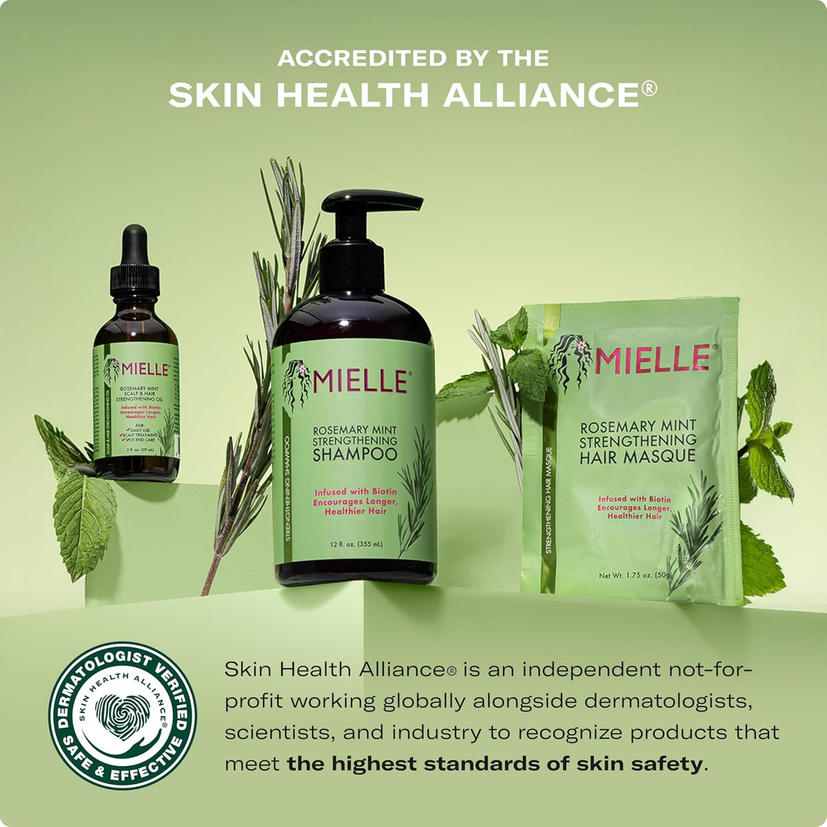 Mielle Organics Rosemary Mint Strengthening Hair Mask for Damaged Hair - Deep Conditioning