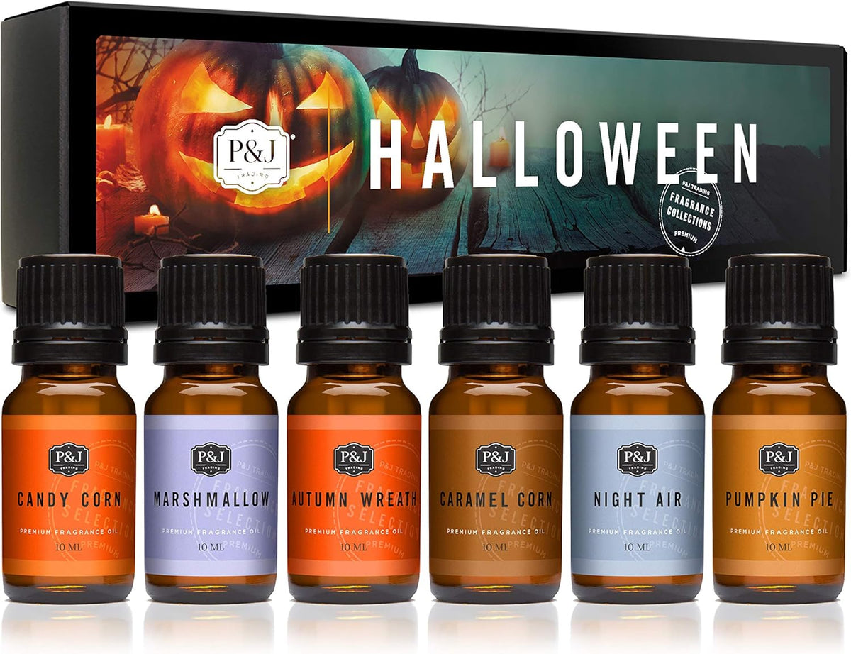 P&J Fragrance Oil Halloween Set | Autumn Wreath, Pumpkin Pie, Candy Corn, Marshmallow, Night Air