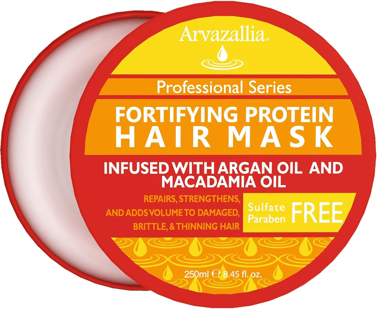 Arvazallia Fortifying Protein Hair Mask and Deep Conditioner with Argan Oil and Macadamia Oil Hair