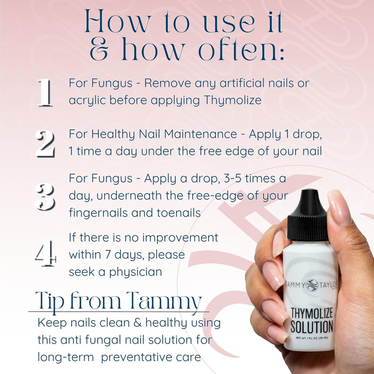 Tammy Taylor Thymolize Nail Treatment for Damaged Nails | Extra Strength Liquid Drops Toenail