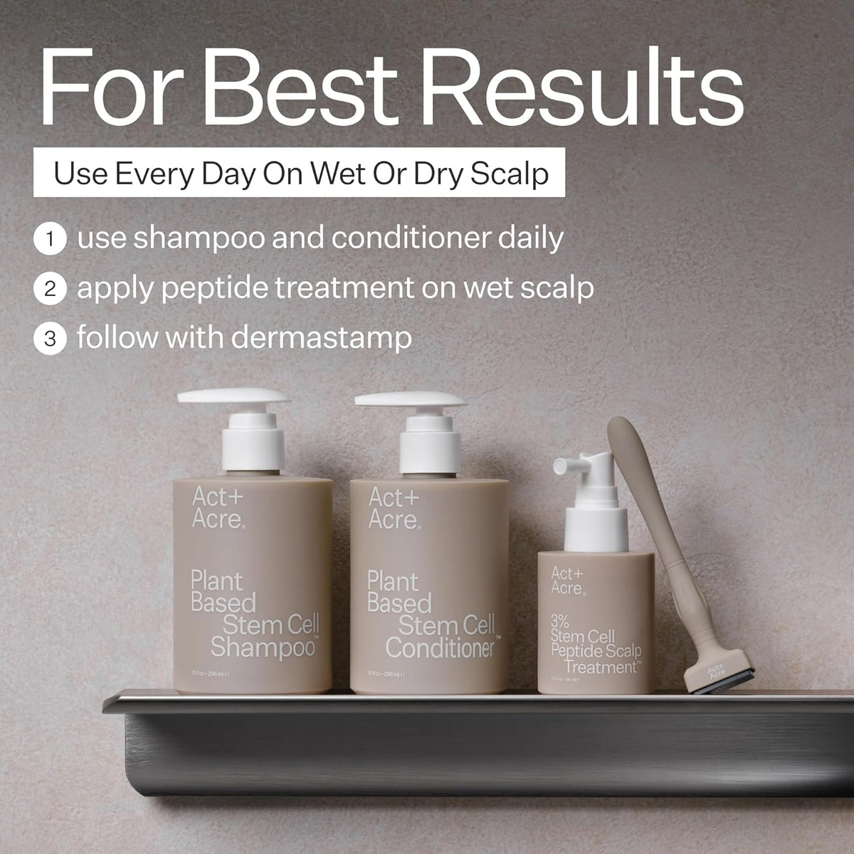 ACT+ ACRE Stem Cell Shampoo | Boosts Density, Hydrates Scalp, Removes Build-Up | Thicker, Fuller