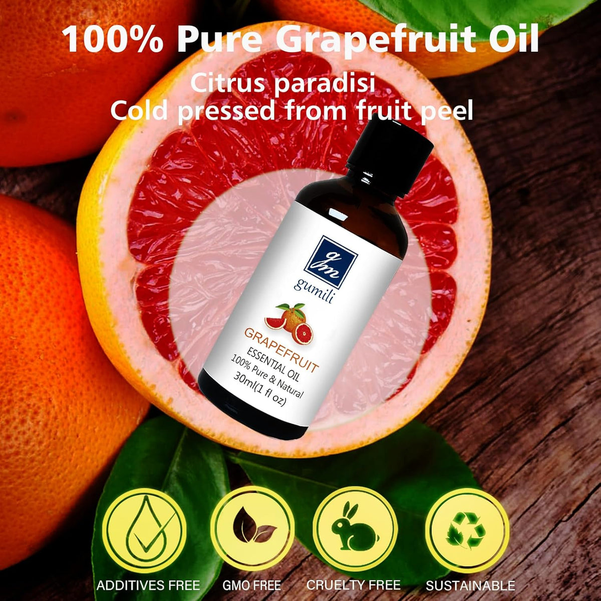 Grapefruit Essential Oil 1 Oz - 100% Pure Grapefruit Oil for Skin, Hair, Diffuser & Cleaning