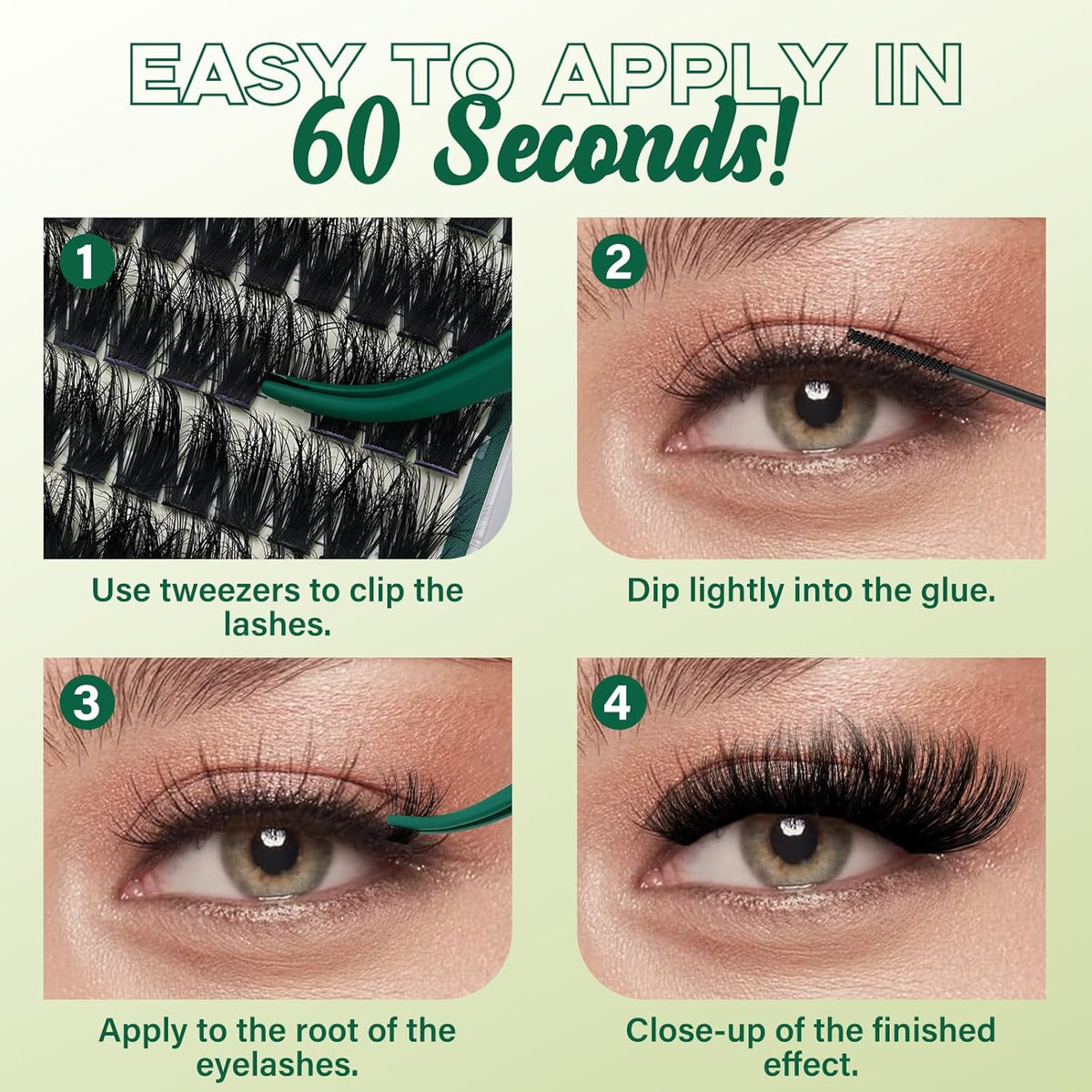 Clusters 3D Effect Eyelash Clusters 280pcs 100D D Curl 9-18MIX Individual Lashes Wispy Lashes