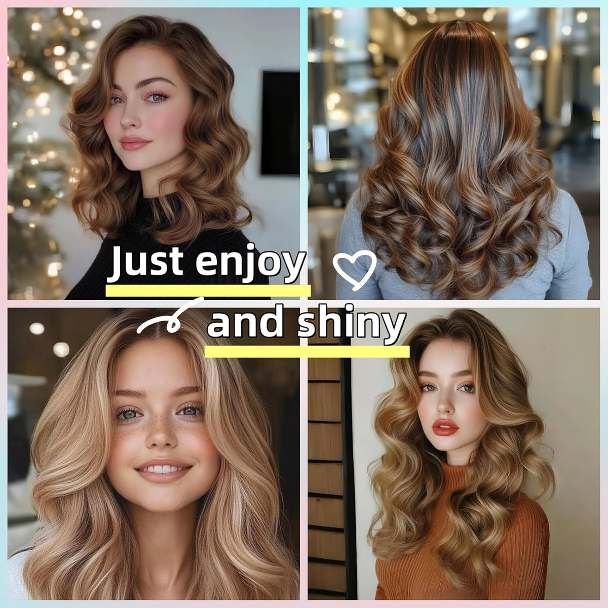 Serenade Sparkling Satin Heatless Curls Overnight, Heatless Hair Clurer Curling Rod Headband, No