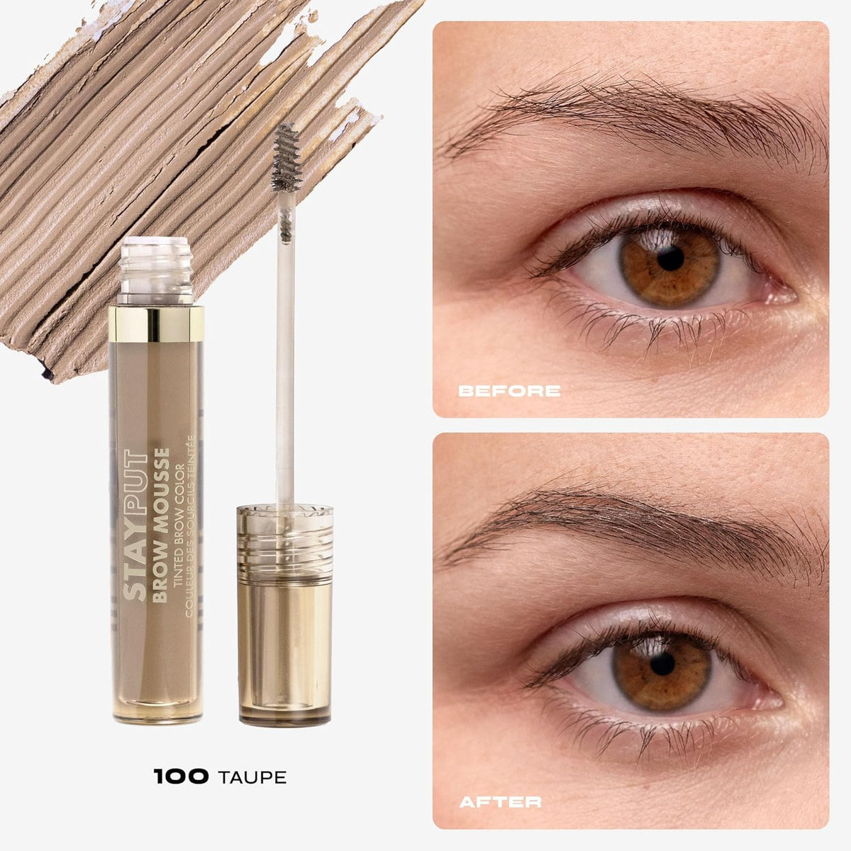 Milani Brow Tint- Stay Put Tinted Brow Mousse, Nourishing, High-Pigment infused with Shea Butter