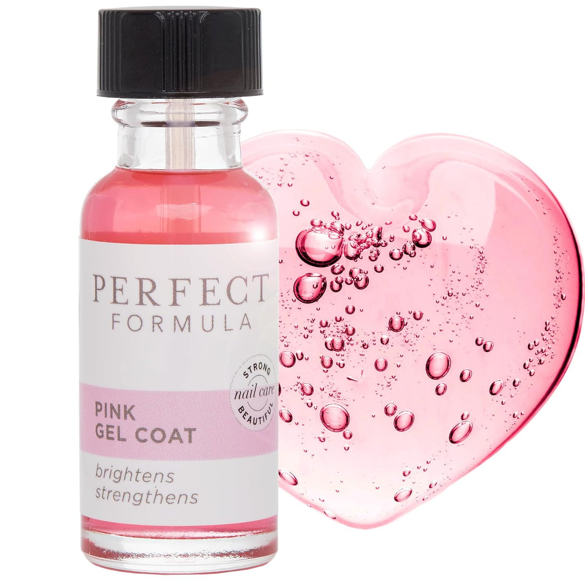 Perfect Formula Pink Gel Coat - Nail Strengthener and Strengthening Polish for Women, Extra Strong