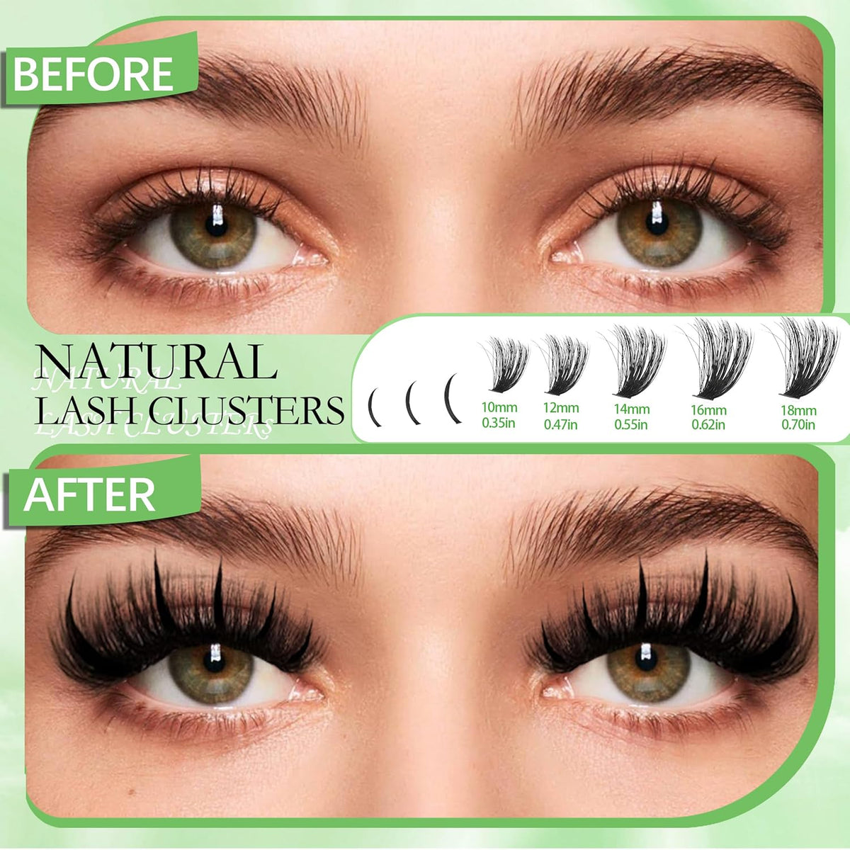 6 Box Mix Lashes Clusters Kit Gift Packs 1686Pcs with 2X Bond&Seal Volume Mega/Bottom Soft