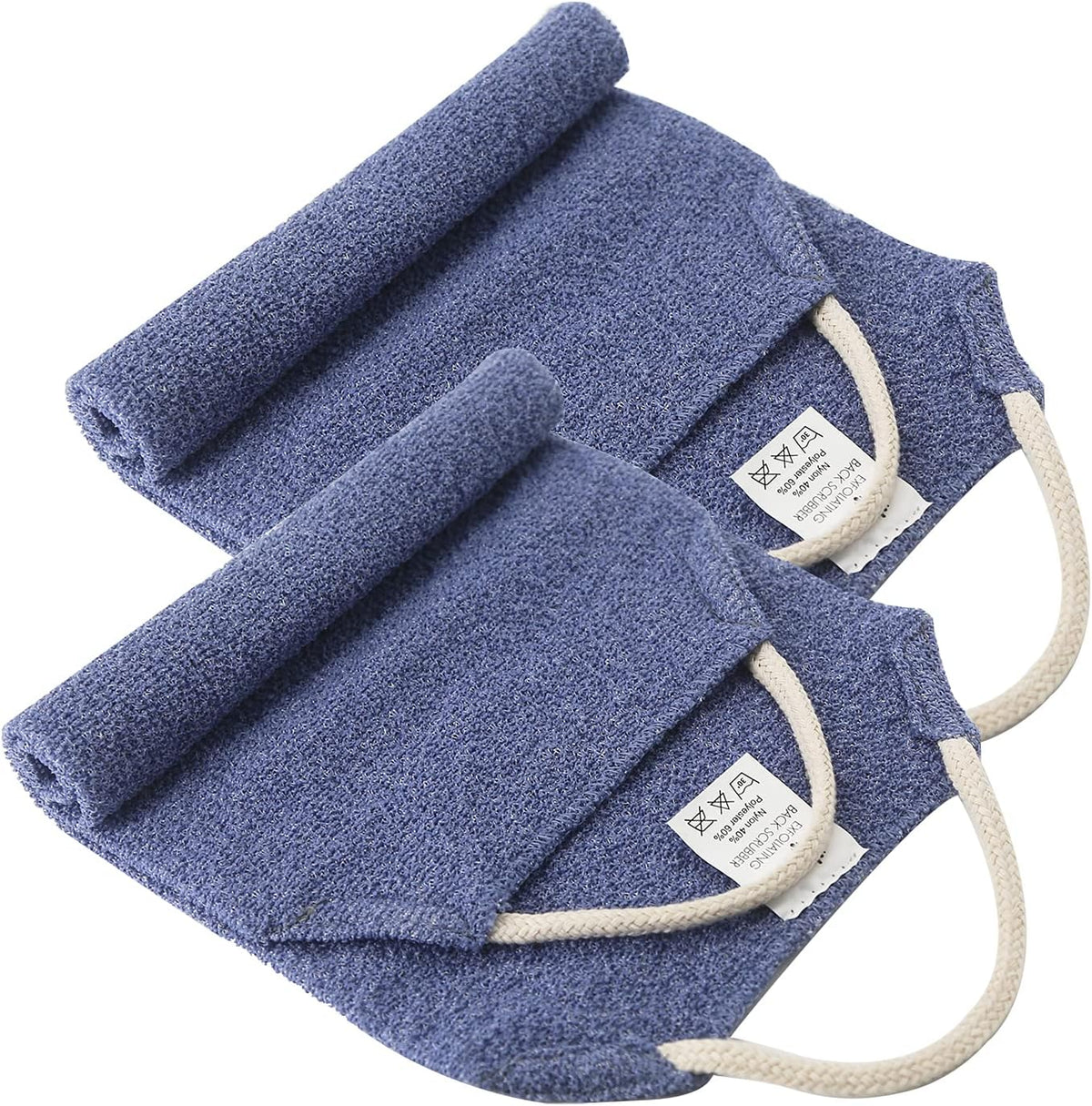 Evridwear Exfoliating Back Scrubber for Shower - Double-Sided Body Scrubber with Handles, Deep