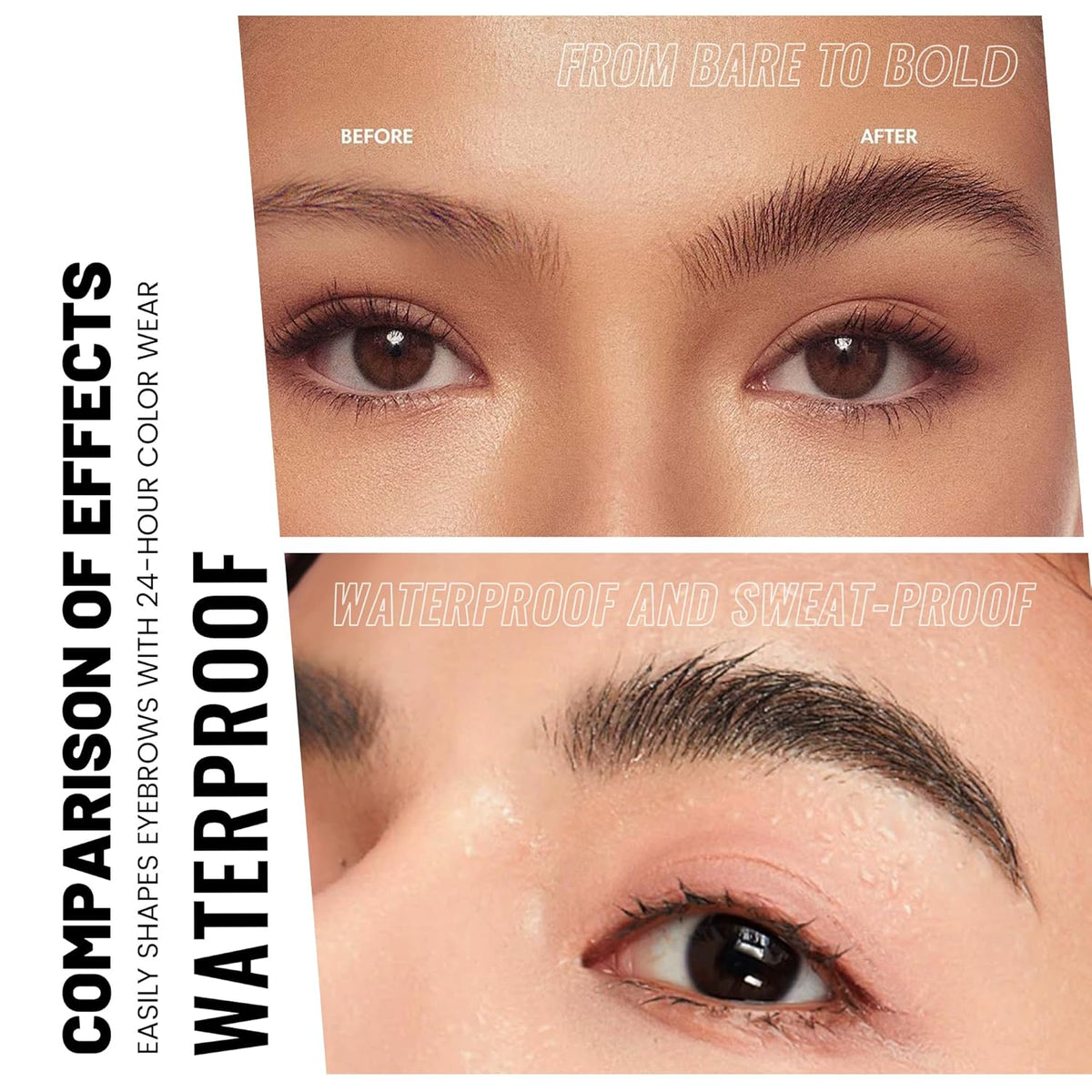 2 Pack 2 Fine Tip Eyebrow Pen, Waterproof Filling Faux Brow Makeup Pencils for Women with Precise