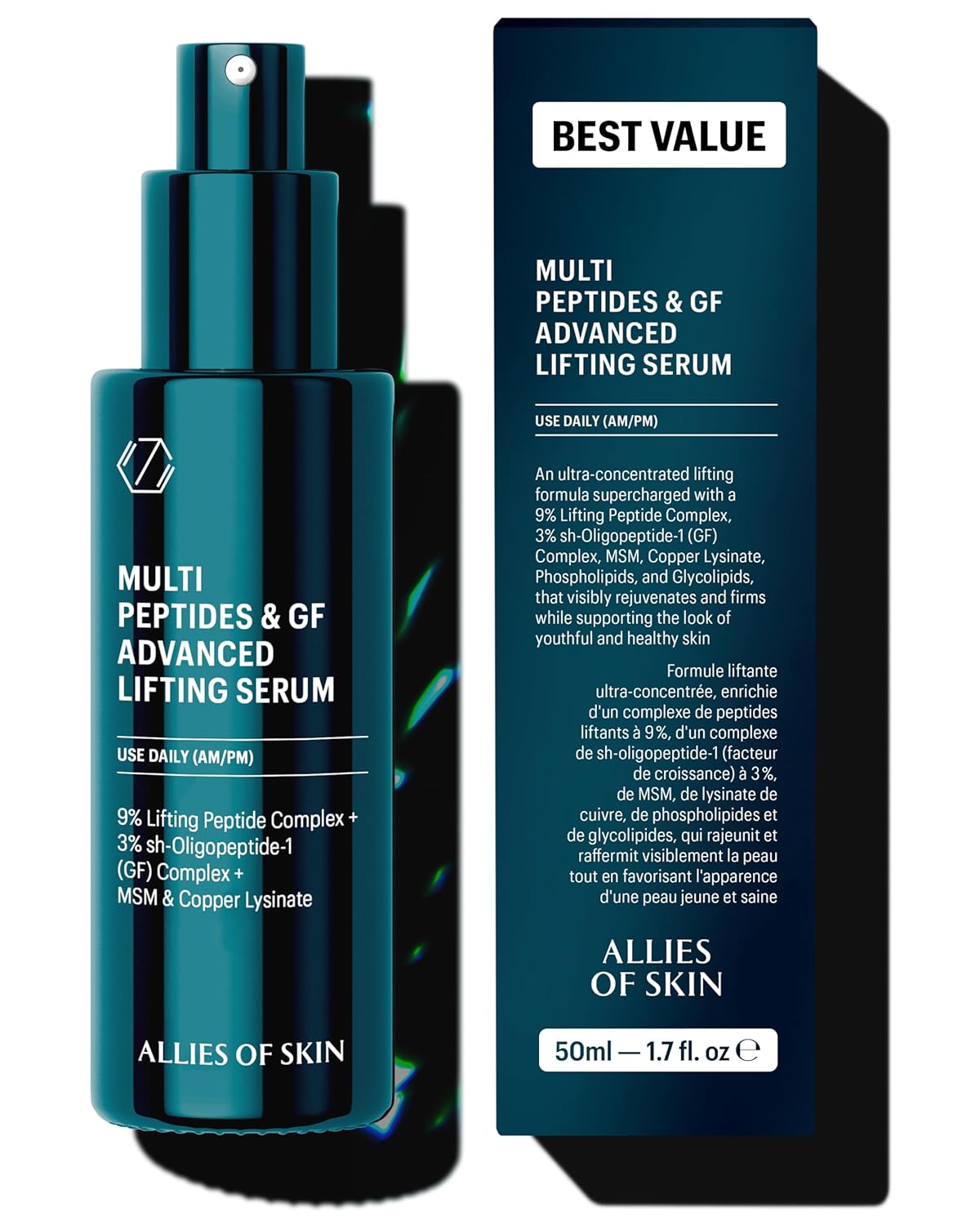 Allies of Skin Jumbo Size Multi Peptides & Growth Factor Collagen Boosting Face Serum | Skin