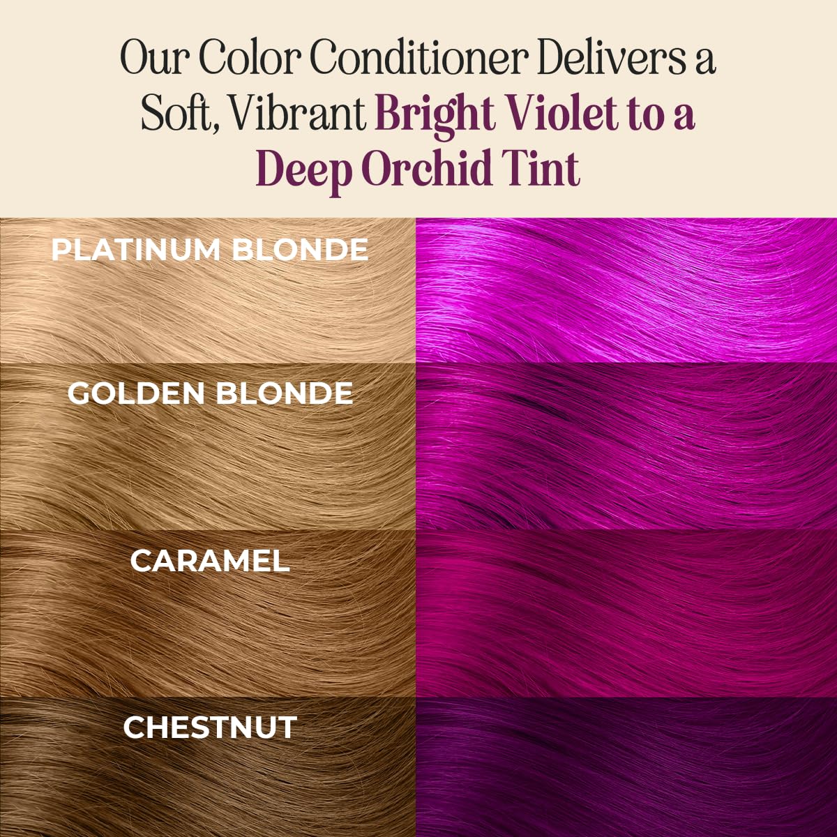 INH Semi Permanent Hair Color | Color Depositing Conditioner | Garnet Violet Hair Dye | No Bleach &