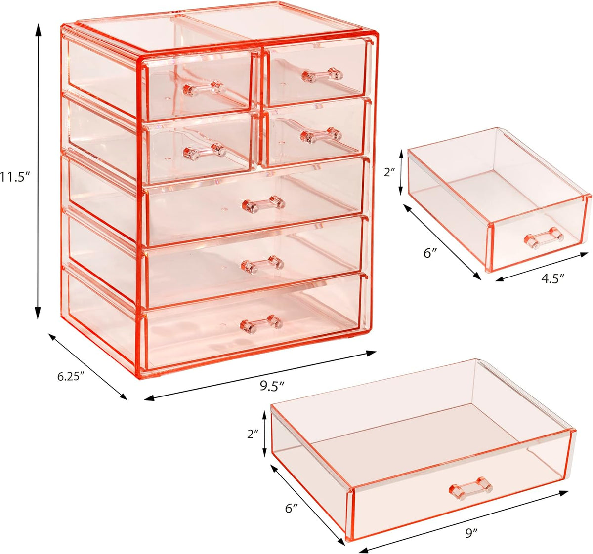 Sorbus Acrylic Makeup Organizer - Organization and Storage Case for Cosmetics Make Up & Jewelry