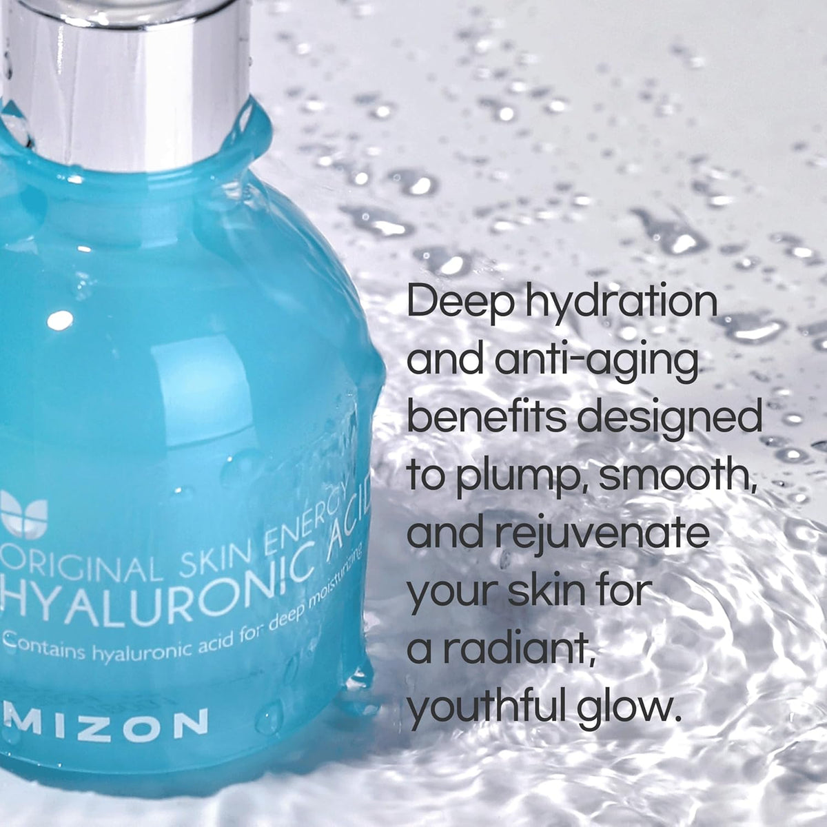 MIZON Hyaluronic Acid 100 Serum – Pure Hyaluronic Acid for Deep Hydration, Plumping & Skin Barrier