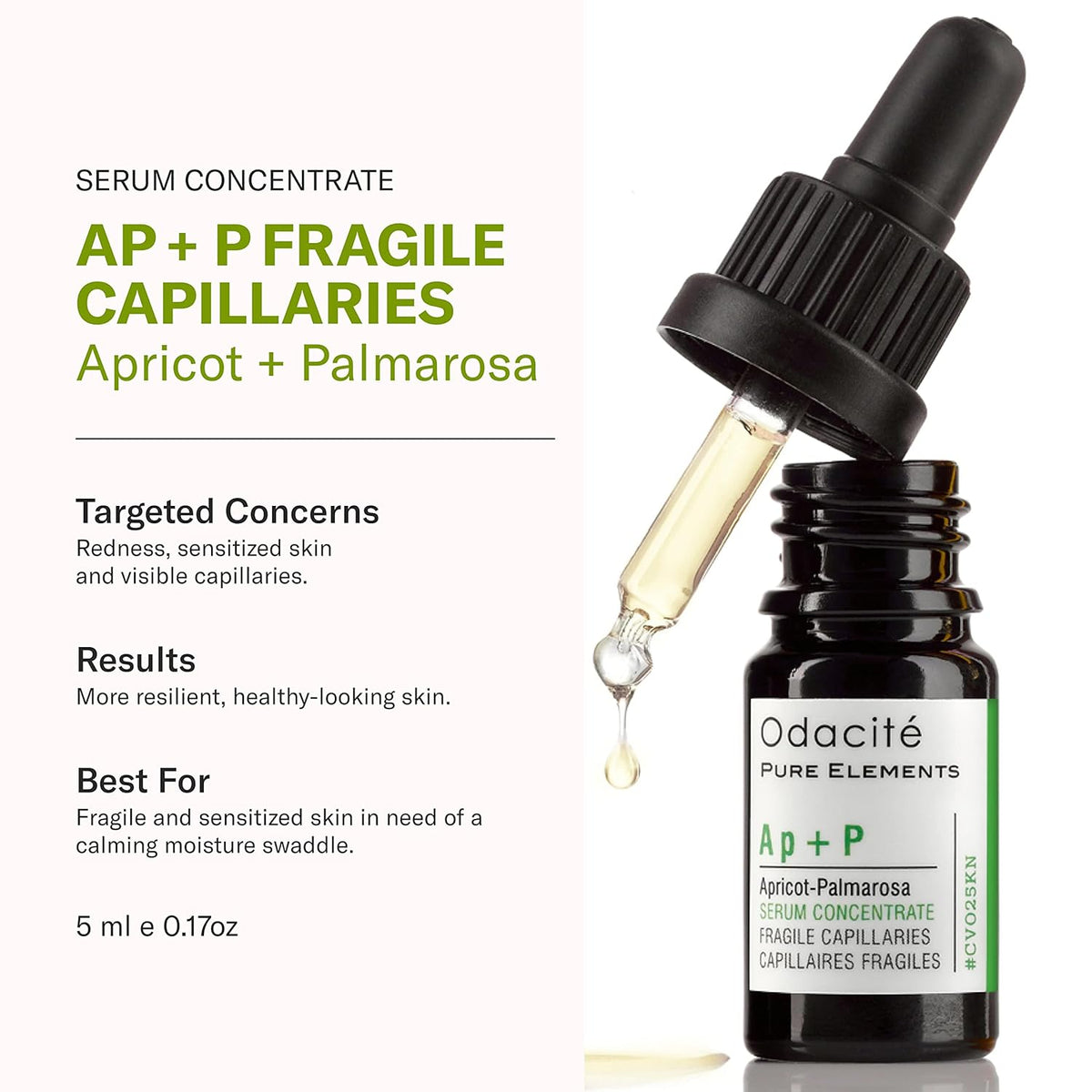Odacité Anti Aging Serum Concentrate with Apricot and Palmarosa - For Fragile Capillaries