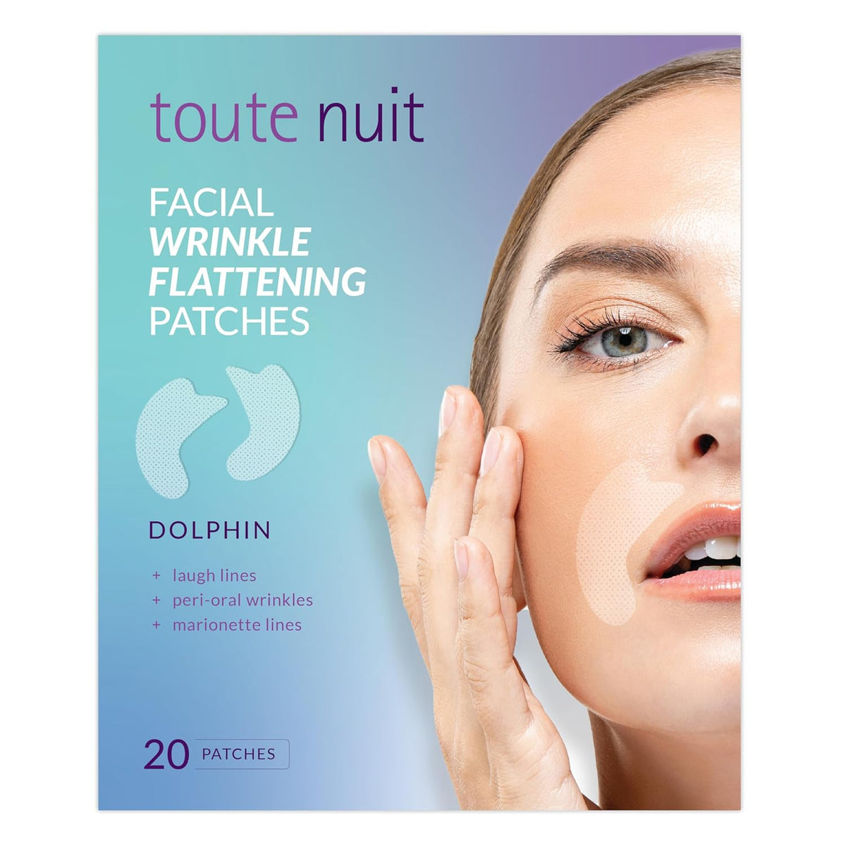 Toute Nuit Wrinkle Patches – Dolphin – Face Tape for Around the Mouth – Hypoallergenic Anti Wrinkle