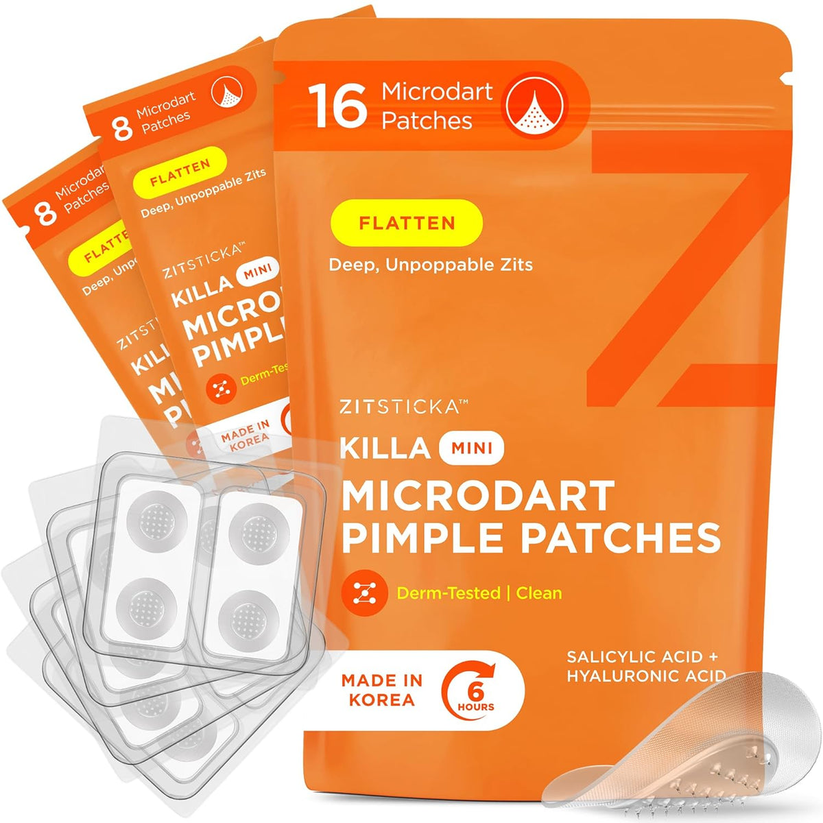 ZitSticka Killa Pimple Patches for Face - World's Most Potent Pimple Patch with Fast-Acting