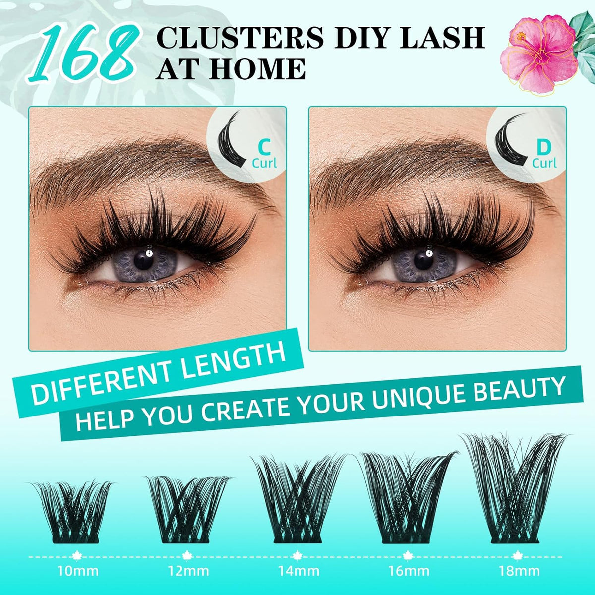 Lash Clusters Wet Look 168Pcs Eyelash Cluster Ultra-Thin Lash Band Eyelashes Extensions Spiky Anime