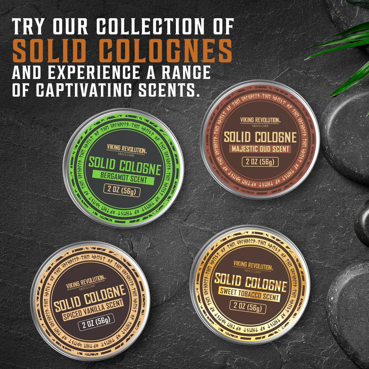 Viking Revolution Bergamot Solid Cologne for Men - 2 Oz Balm Cologne Travel Wax (1 pack, Bergamot)
