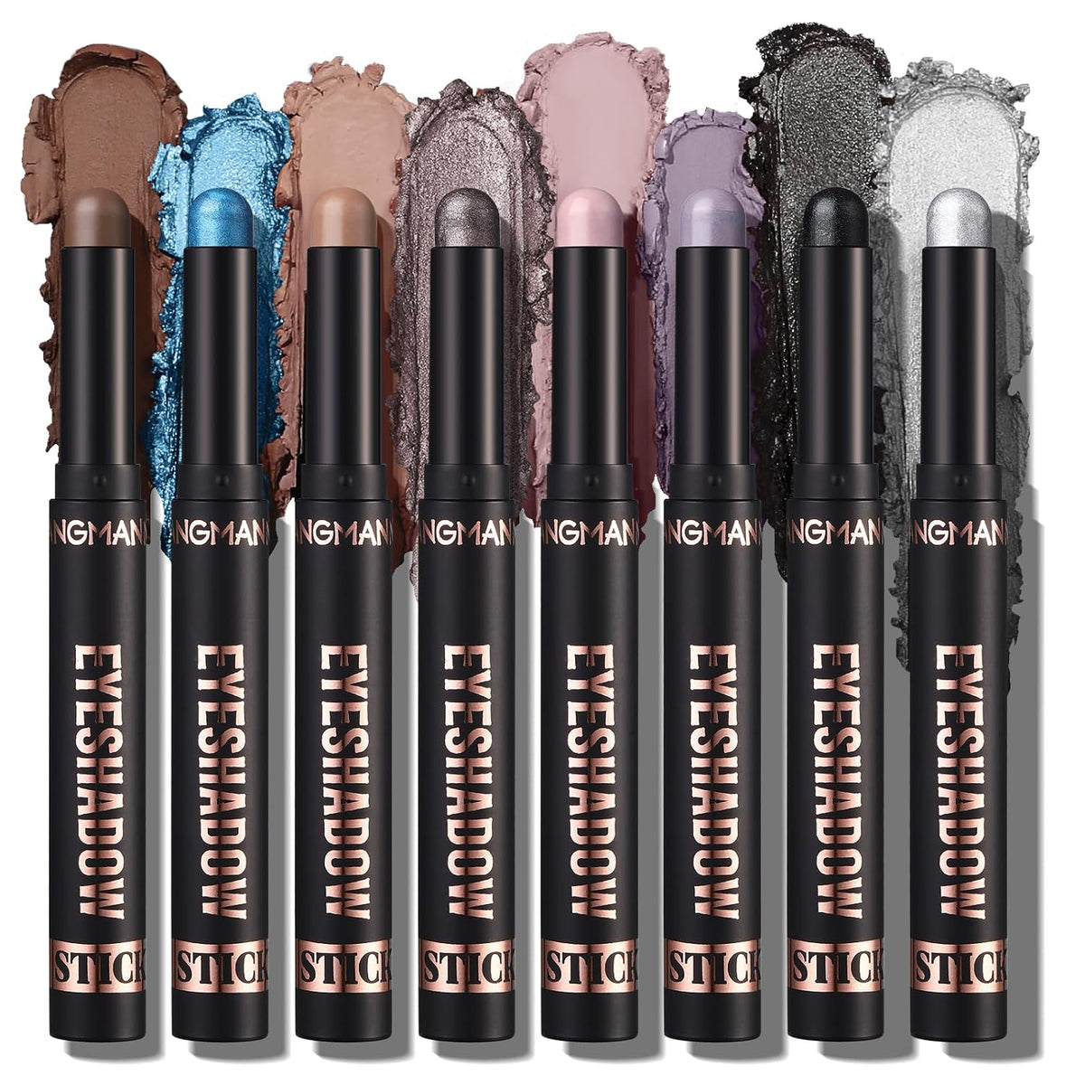 LANGMANNI 8 PCS Pro Kit Eyeshadow Stick Gift Makeup Set,Matte Earth Color+Bright Metal Color