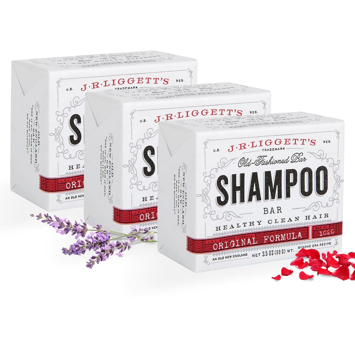 J·R·LIGGETT'S Shampoo Bar - Original Formula, All Natural Solid Shampoo Bar for Hair with Coconut
