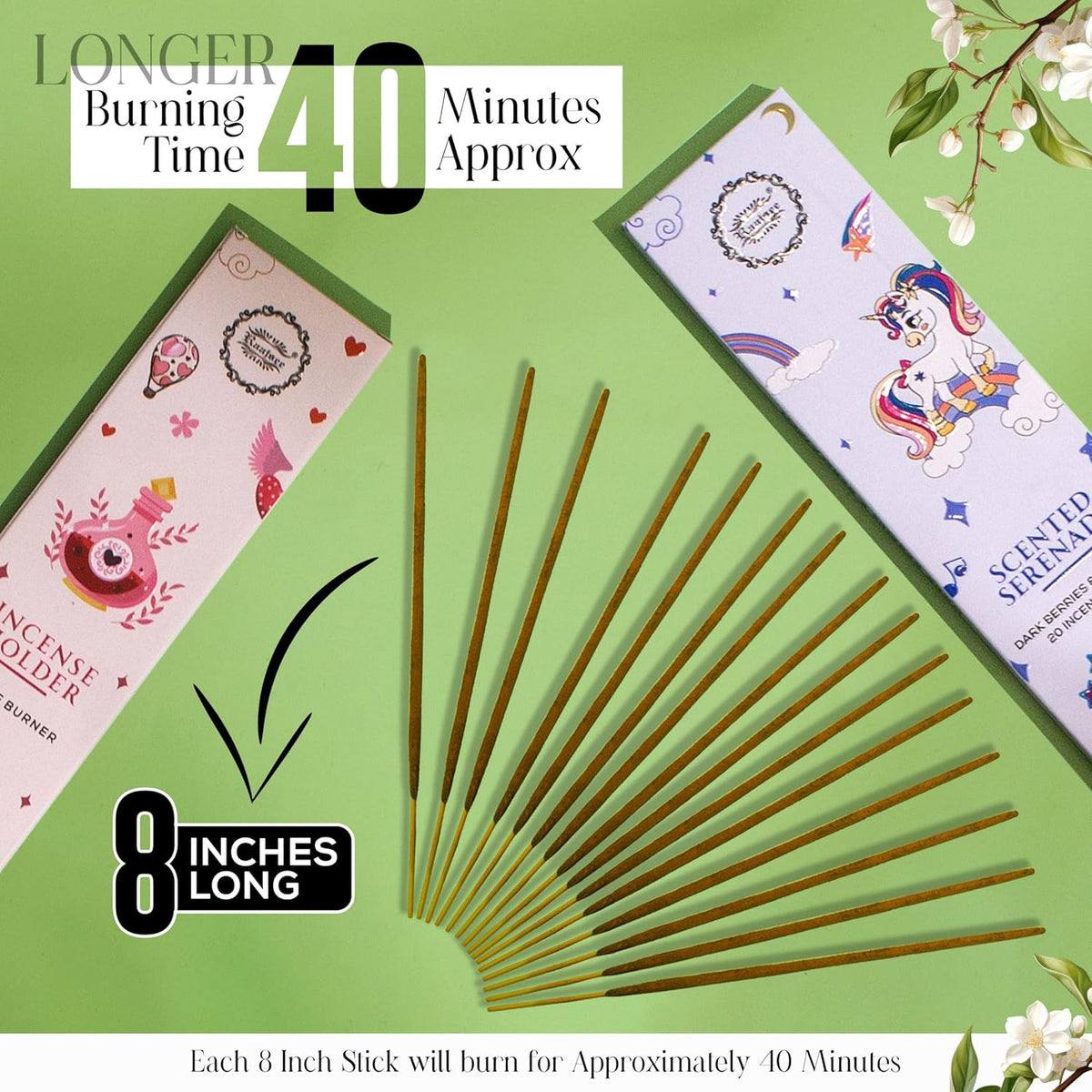 Raajsee Natural Incense Sticks with Insence Holder- Pack of 6 Organic Inscent -120 Insense Sticks