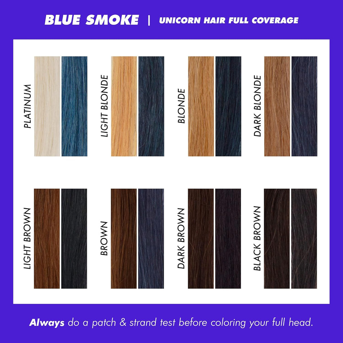 Lime Crime Full Coverage Unicorn Hair Dye, Blue Smoke - Damage-Free Semi-Permanent Hair Color
