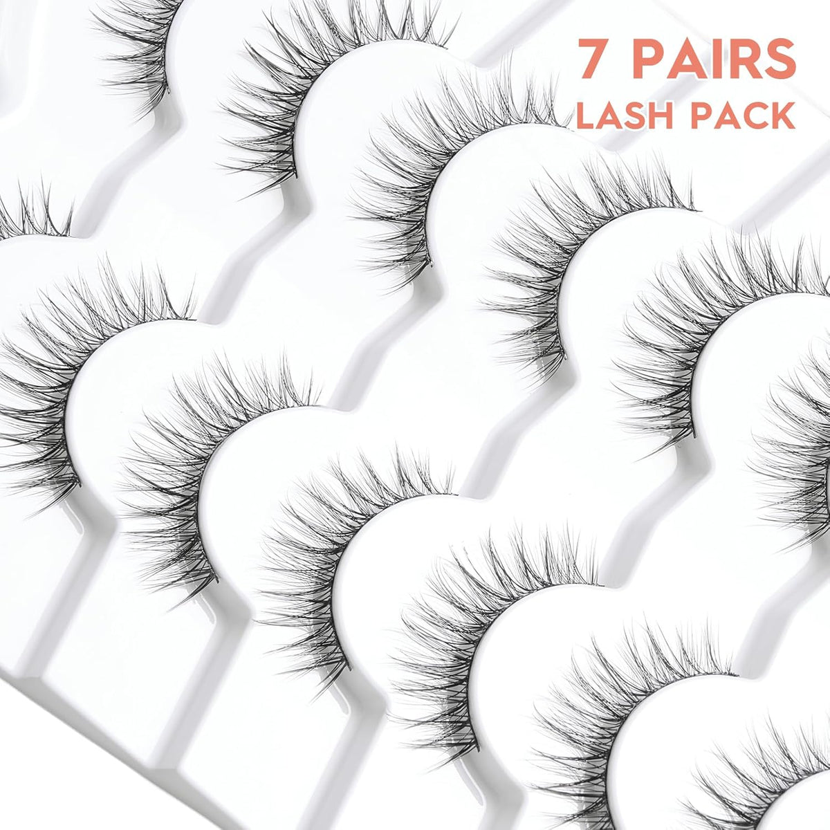 False Eyelashes Natural Look Wispy Lashes 10mm Short Lash C Curl 0.1MM Thin Band Lashes Pack