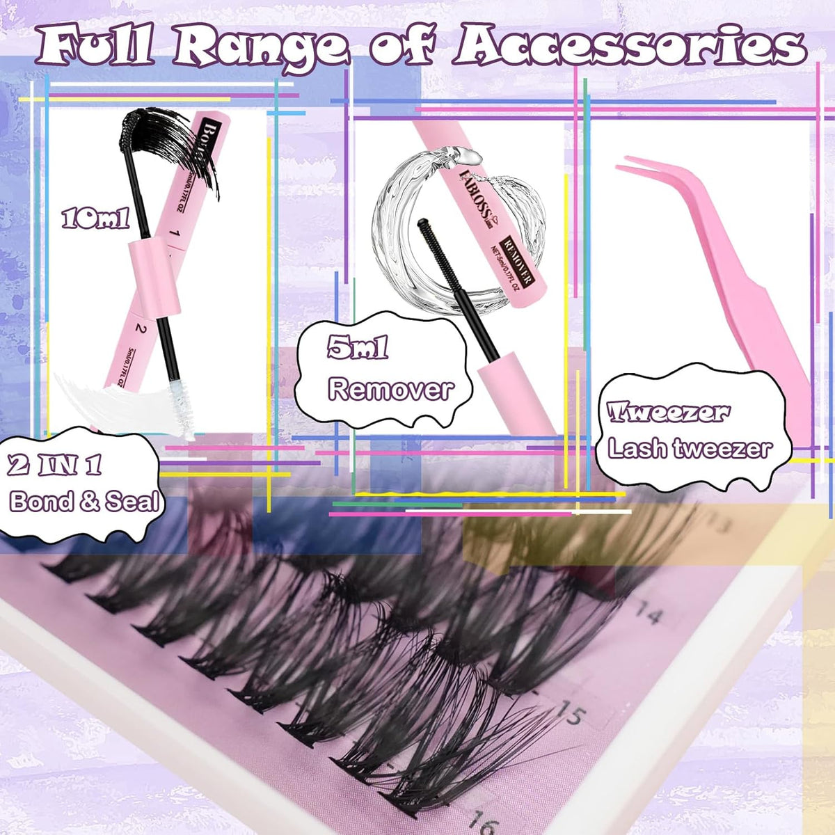 Lash Clusters Kit Fluffy 280Pcs Lash Clusters DIY Eyelash Extension Kit 30D+40D Individual Lashes