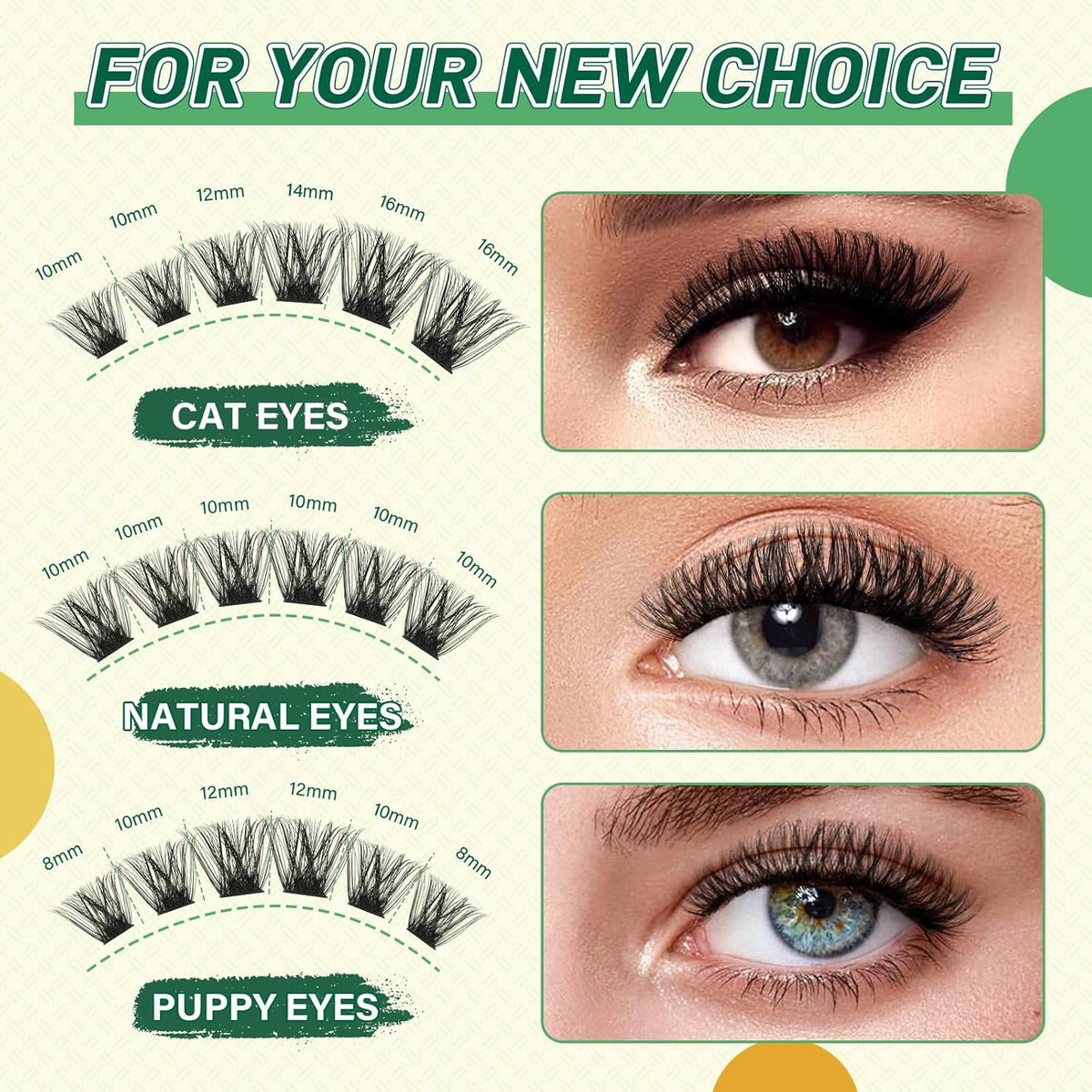 DIY Lash Extension Kit KEYYOU 144pcs Lash Clusters Eyelash Extension Kit with Mascara Brush Bond