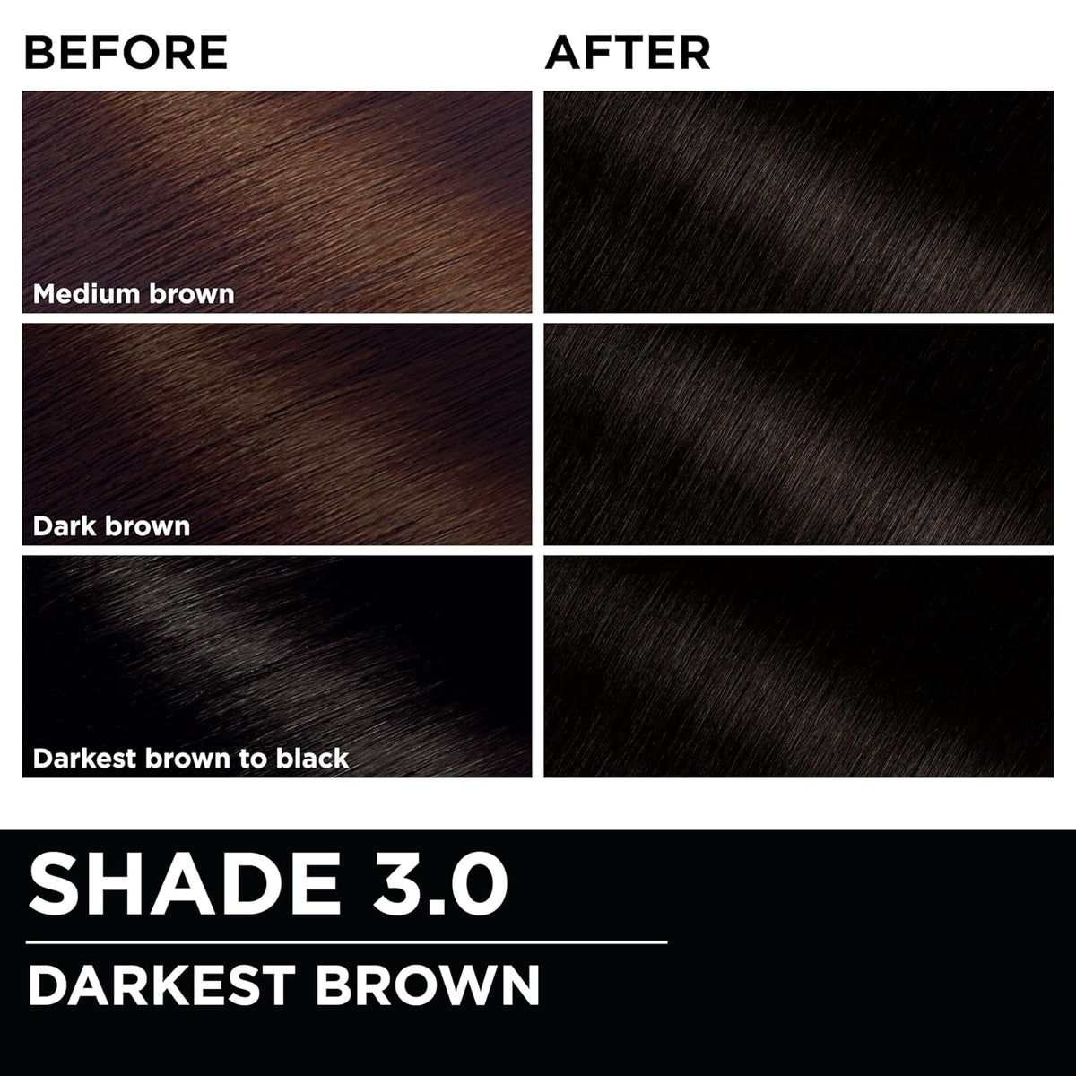 Garnier Hair Color Olia Ammonia-Free Brilliant Color Oil-Rich Permanent Hair Dye, 3.0 Darkest