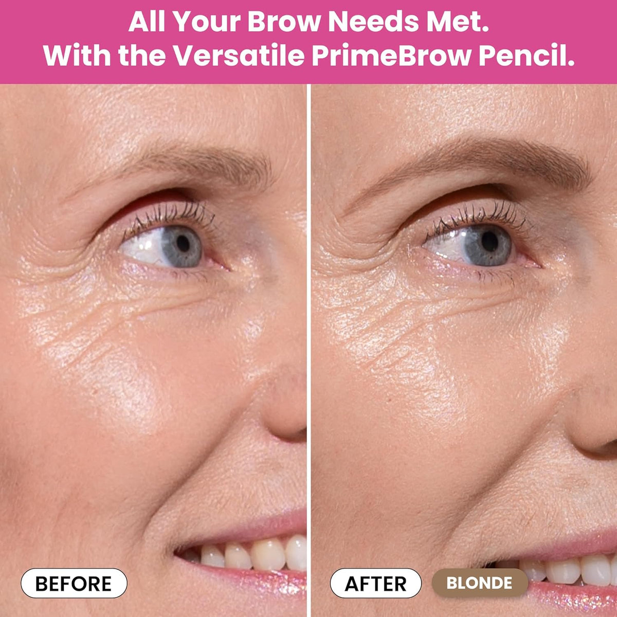 PrimeBrow Pencil for Mature Women – Ultra-Precise Tip for Natural, Hair-Like Strokes – Smudge-Proof