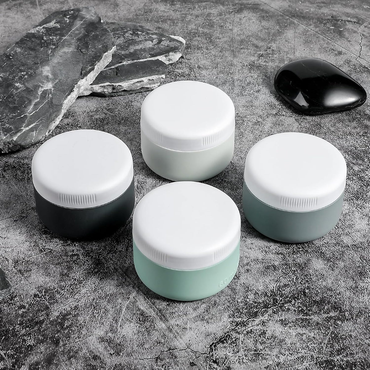 Travel Containers for Toiletries, Silicone Cream Jars BPA-Free, Leak-proof 3oz Travel Size