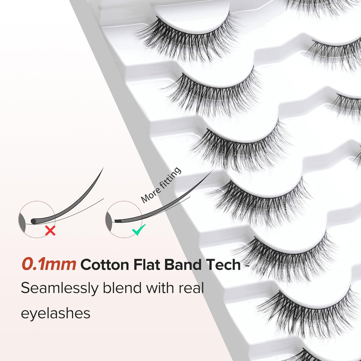 Wispy Cat Eye Lashes False Eyelashes Natural 10mm Short Lash Pack Soft Strip Eyelash 3D Volume C
