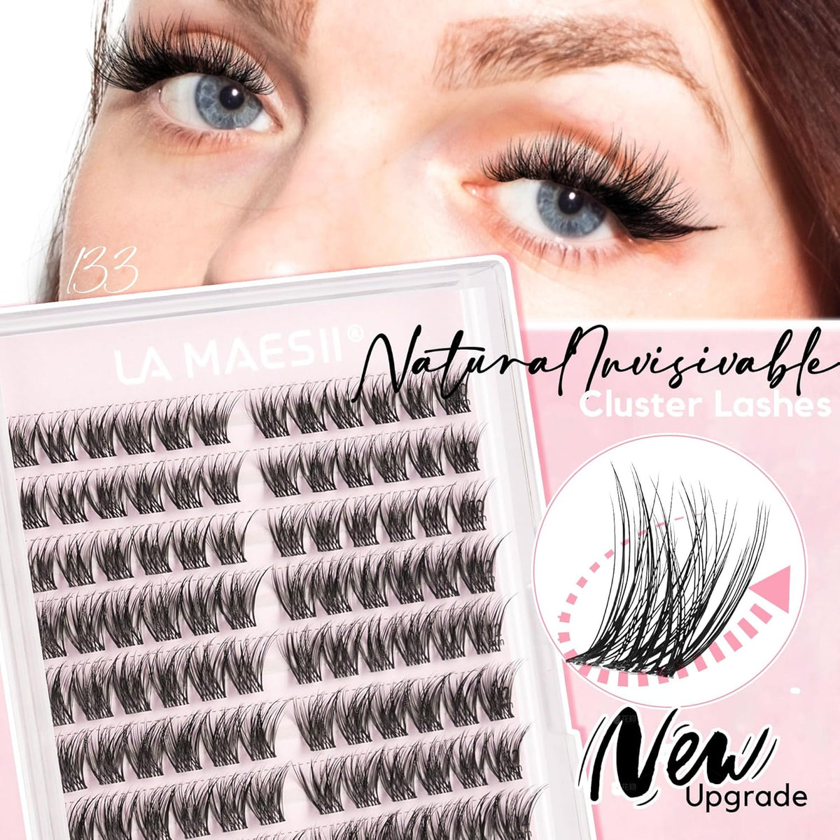 120Pcs Clear Band Lash Clusters 10-14mm Natural Look Cluster Eyelashes C Curl Resuable Invisible