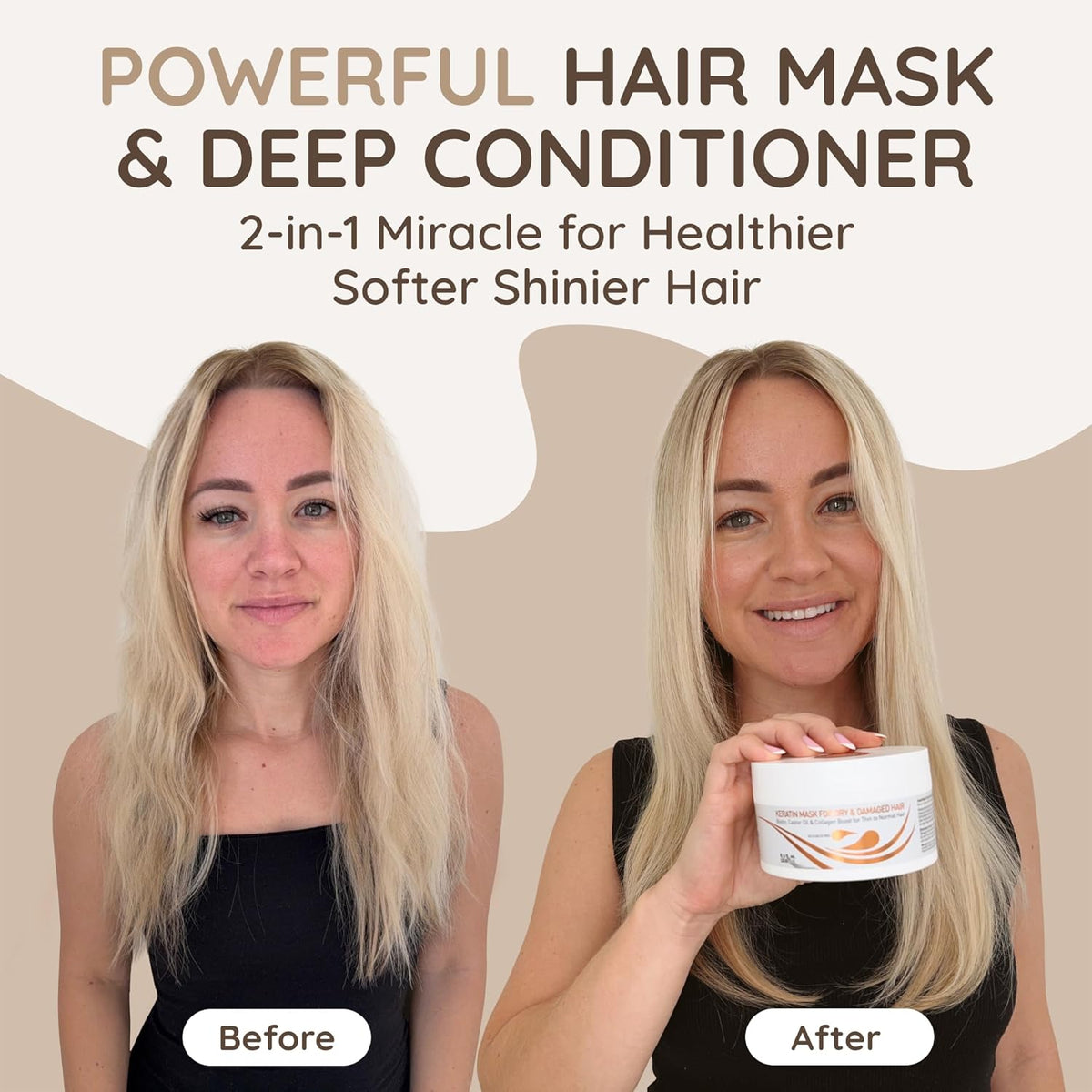VITAMINS hair cosmetics Keratin Hair Mask - Protein Repair Keratin Treatment - Deep Conditioner for