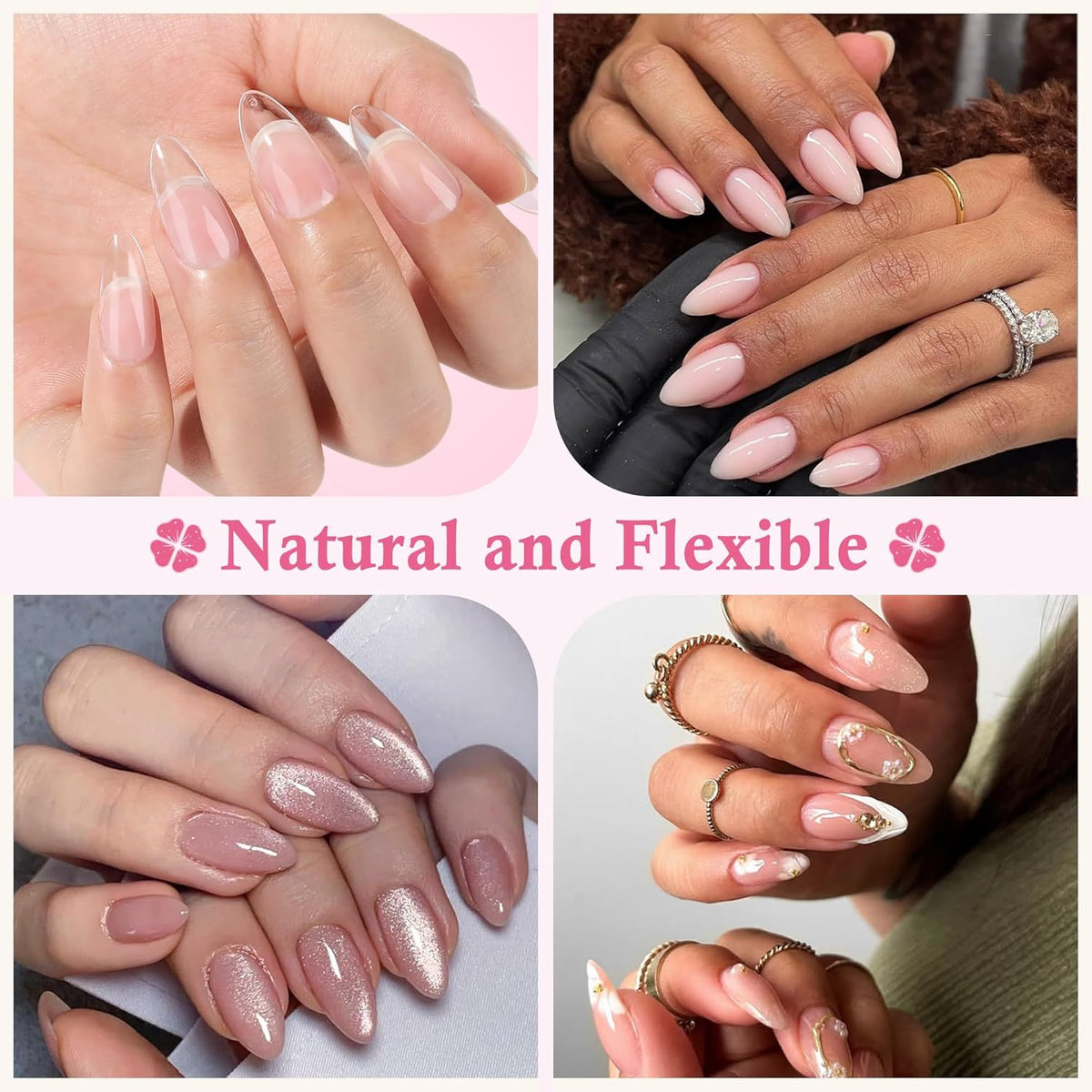 Almond Nail Tips: 504pcs Medium Almond Gel Nail Tips, Pre-shape Half Matte Short Nails Full Cover