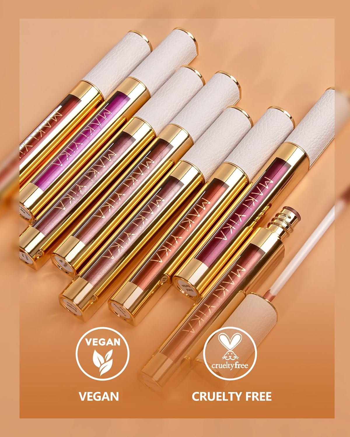 MAKI YIKA Metallic Pink Lipstick for Women Nude Pink Lipsticks Long Lasting Glitter Lipstick No