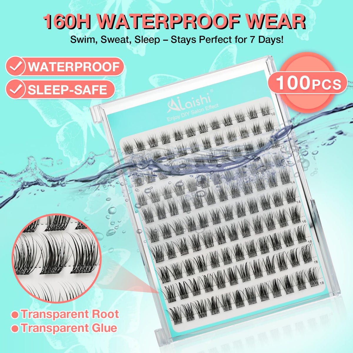 No Glue Needed Lashes, Self Adhesive Eyelashes, DIY Lash Cluster Eyelash Extensions Kit