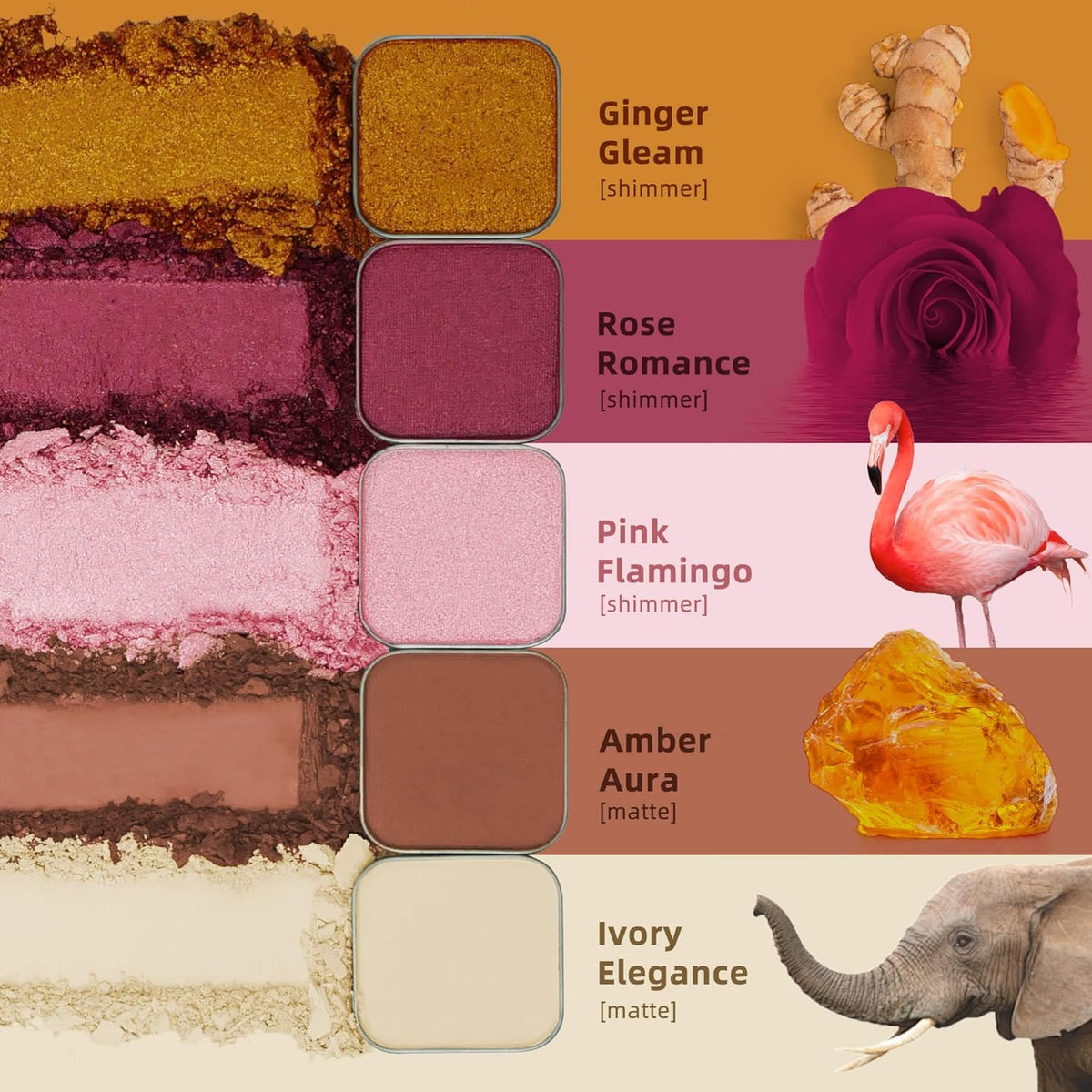 Magnetic Single Matte Eyeshadow with Metal Pan, Long-lasting Natural Nude Color neutral Look, Base